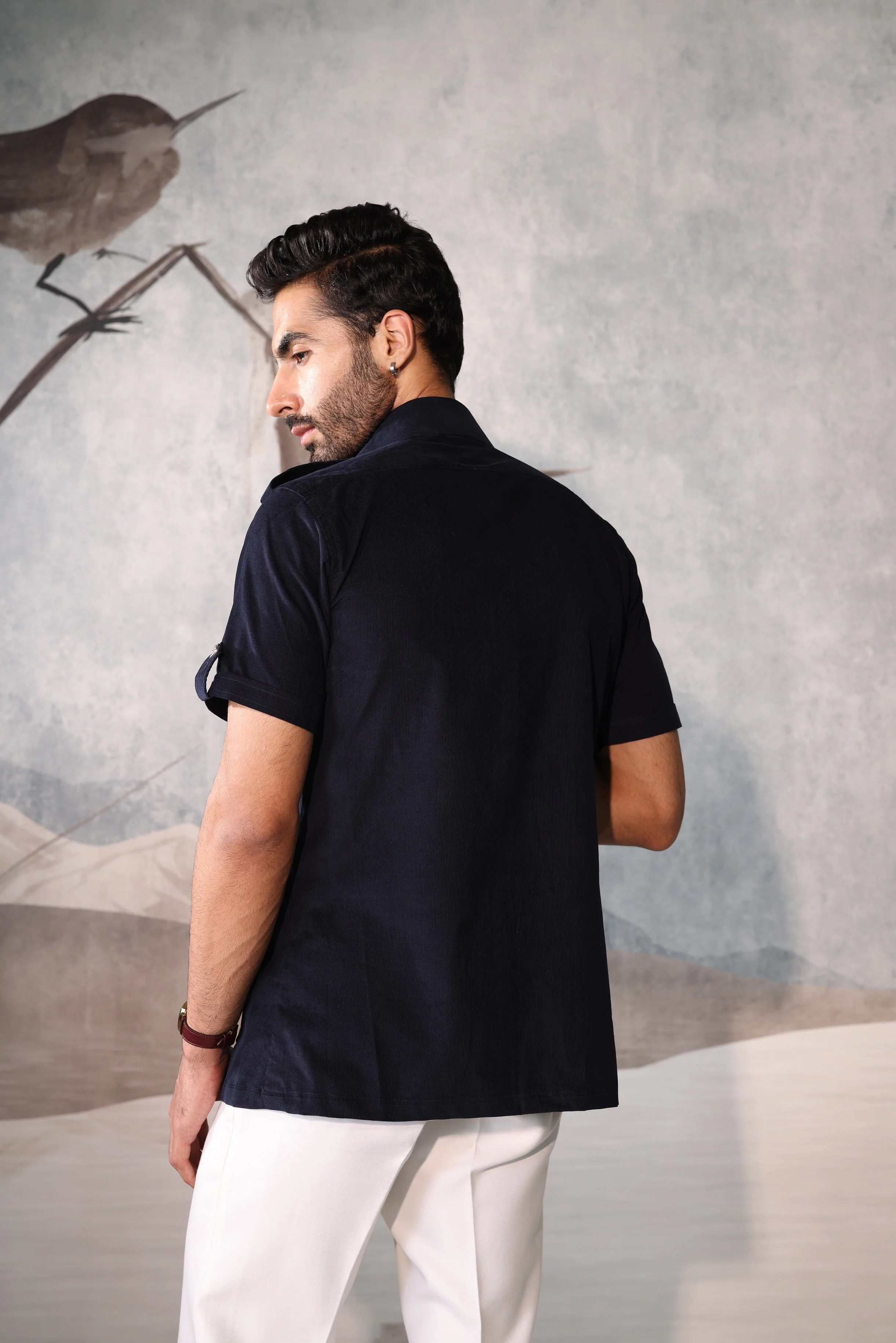 black pinstripe safari shirt - Image 4