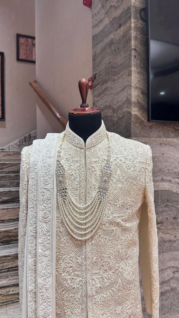 Beige Sherwani - Image 3