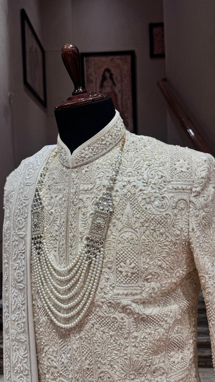 Beige Sherwani - Image 4