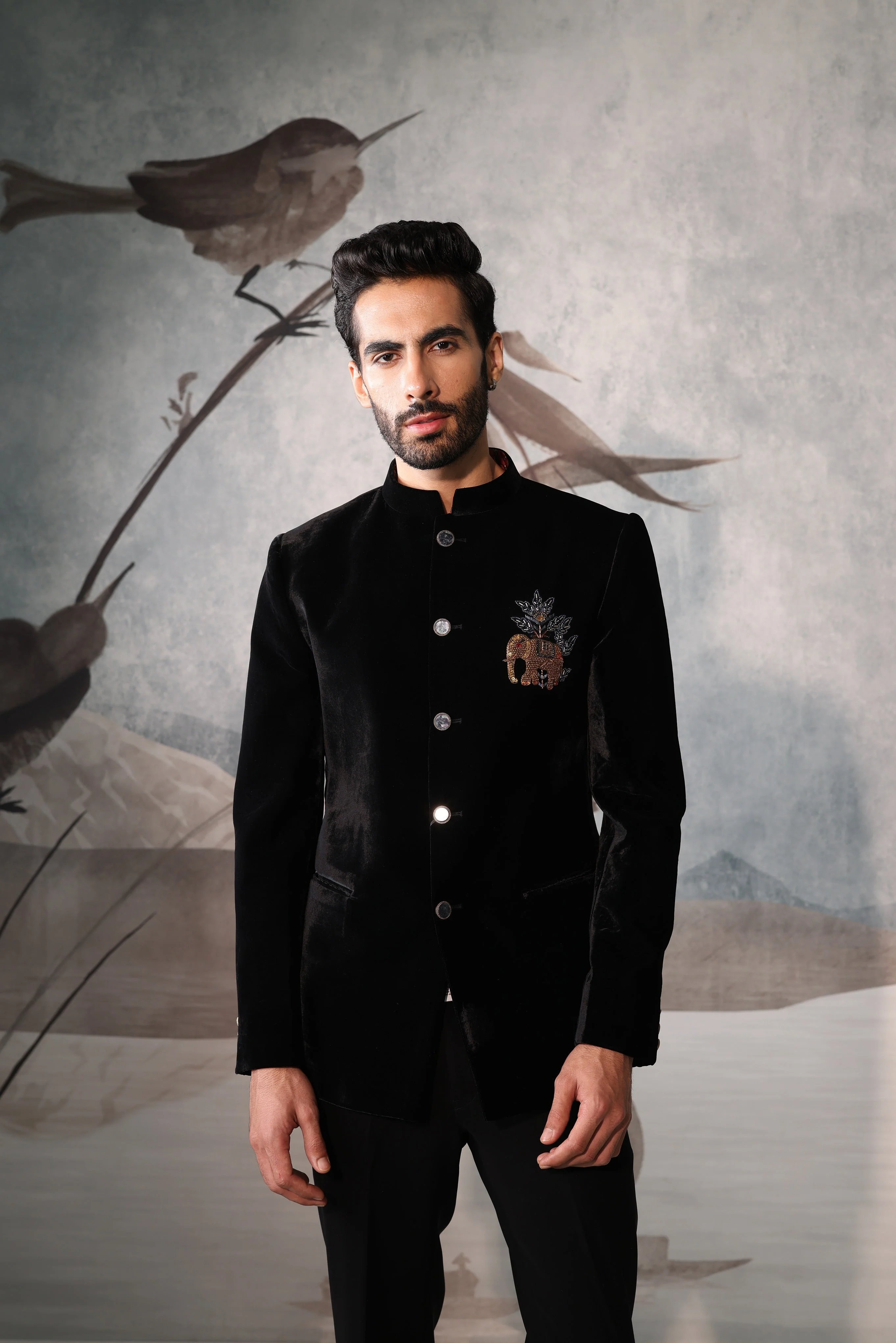 Black Bandgala with elephant design - Image 3