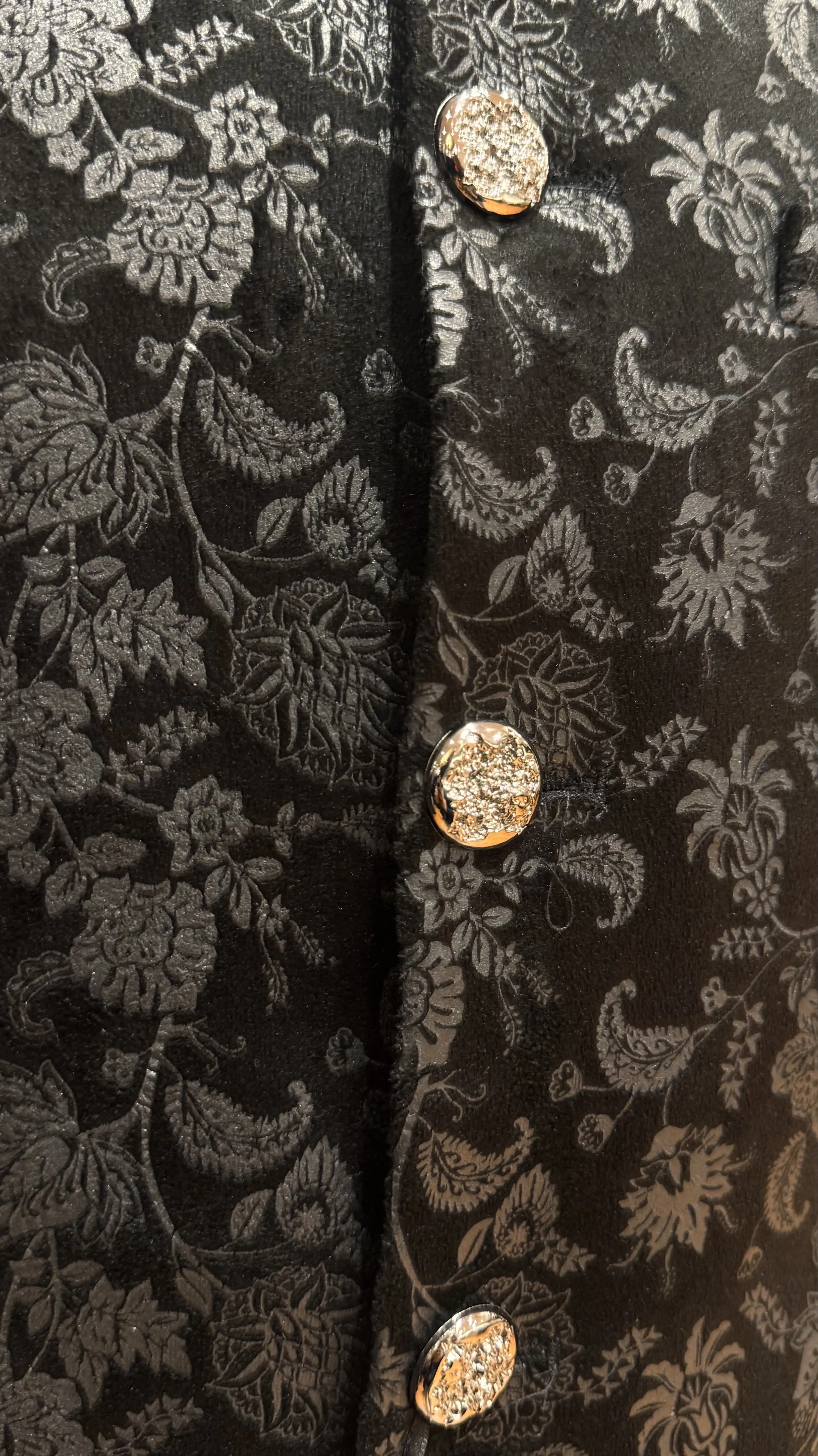 Black bandhgala with self work - Image 3