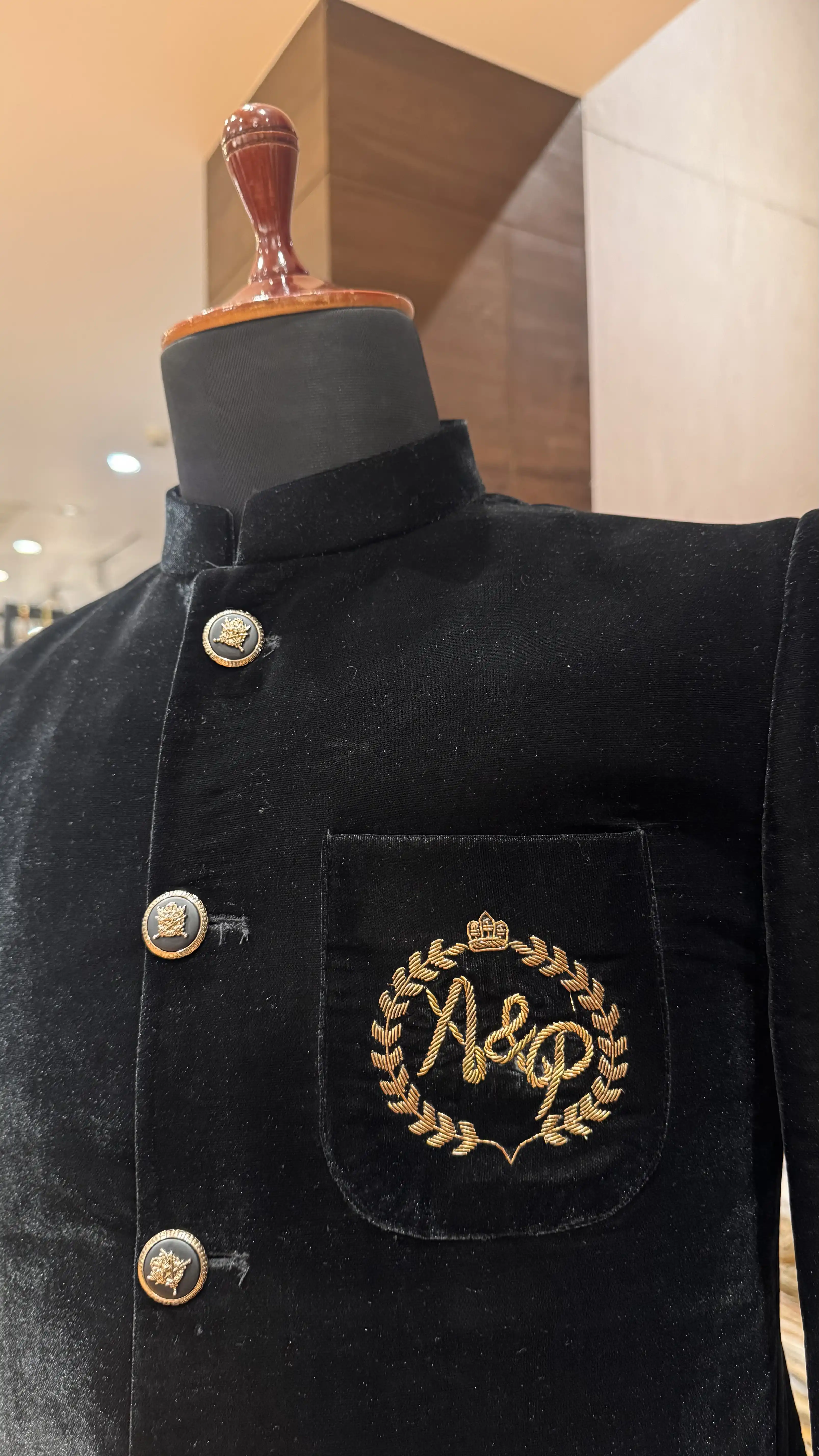 Black gold embroidered bandhgala - Image 3