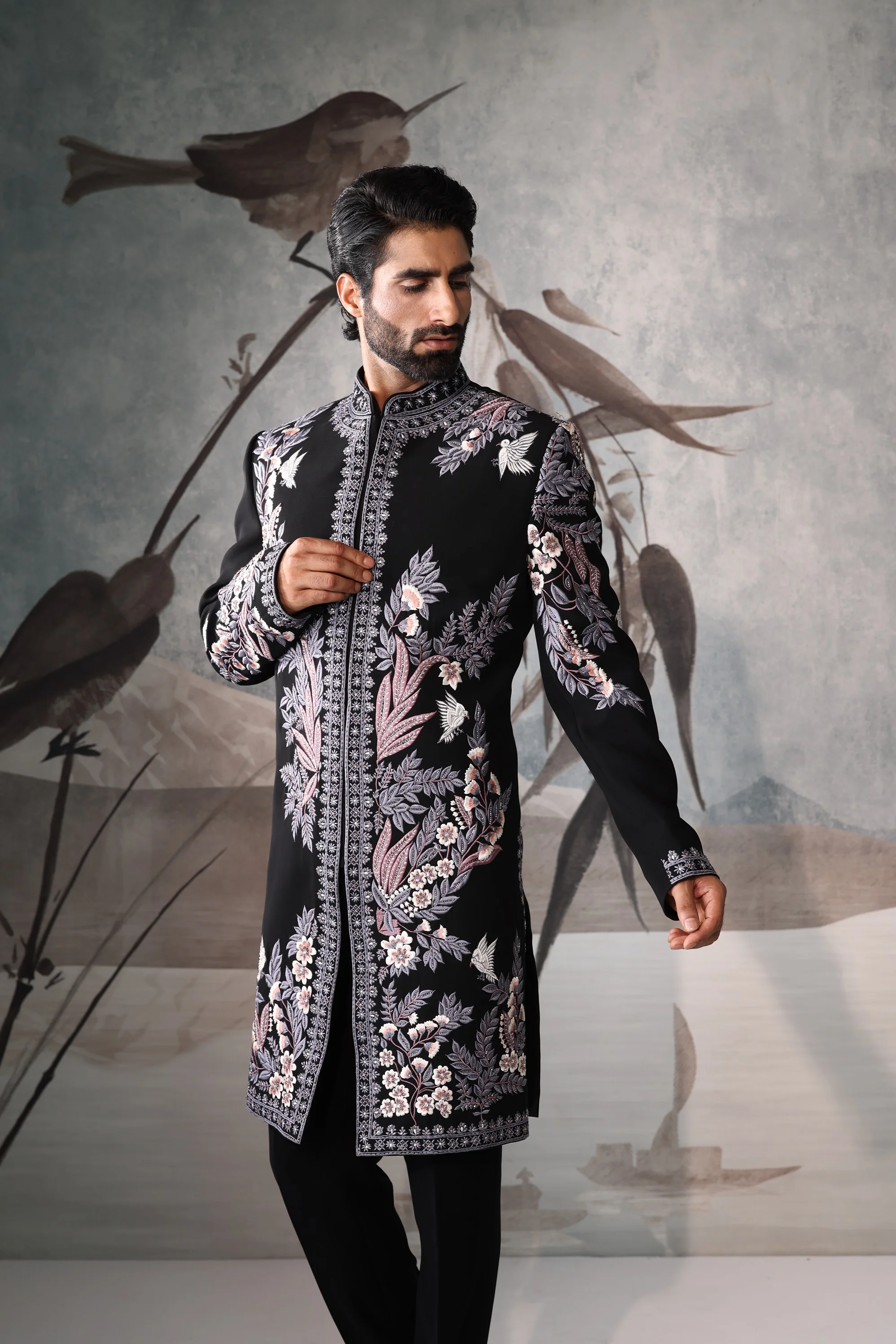 Black Indo Western for men - Image 3