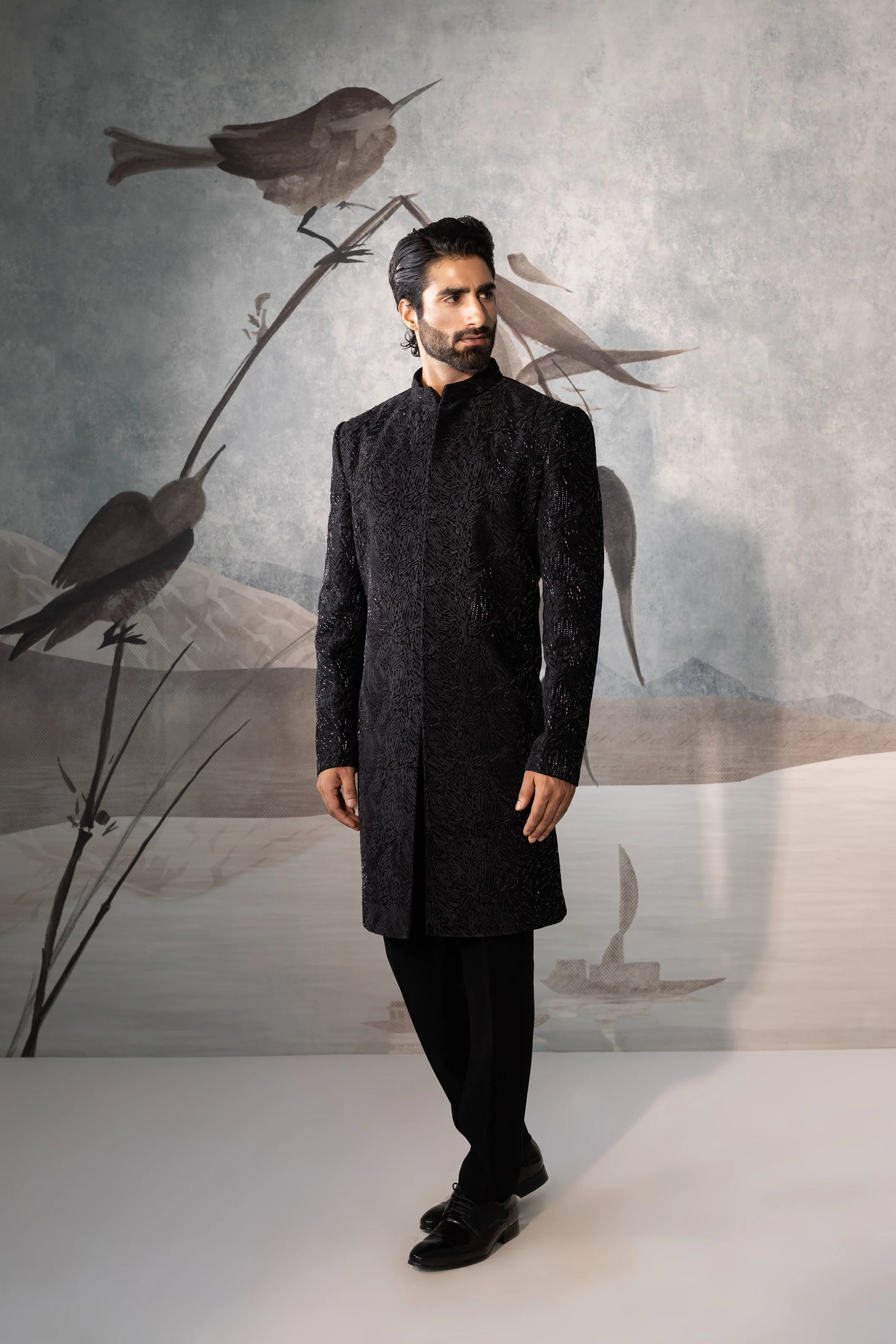 BLACK INDO WESTERN WITH REACH DESIGN - Image 2