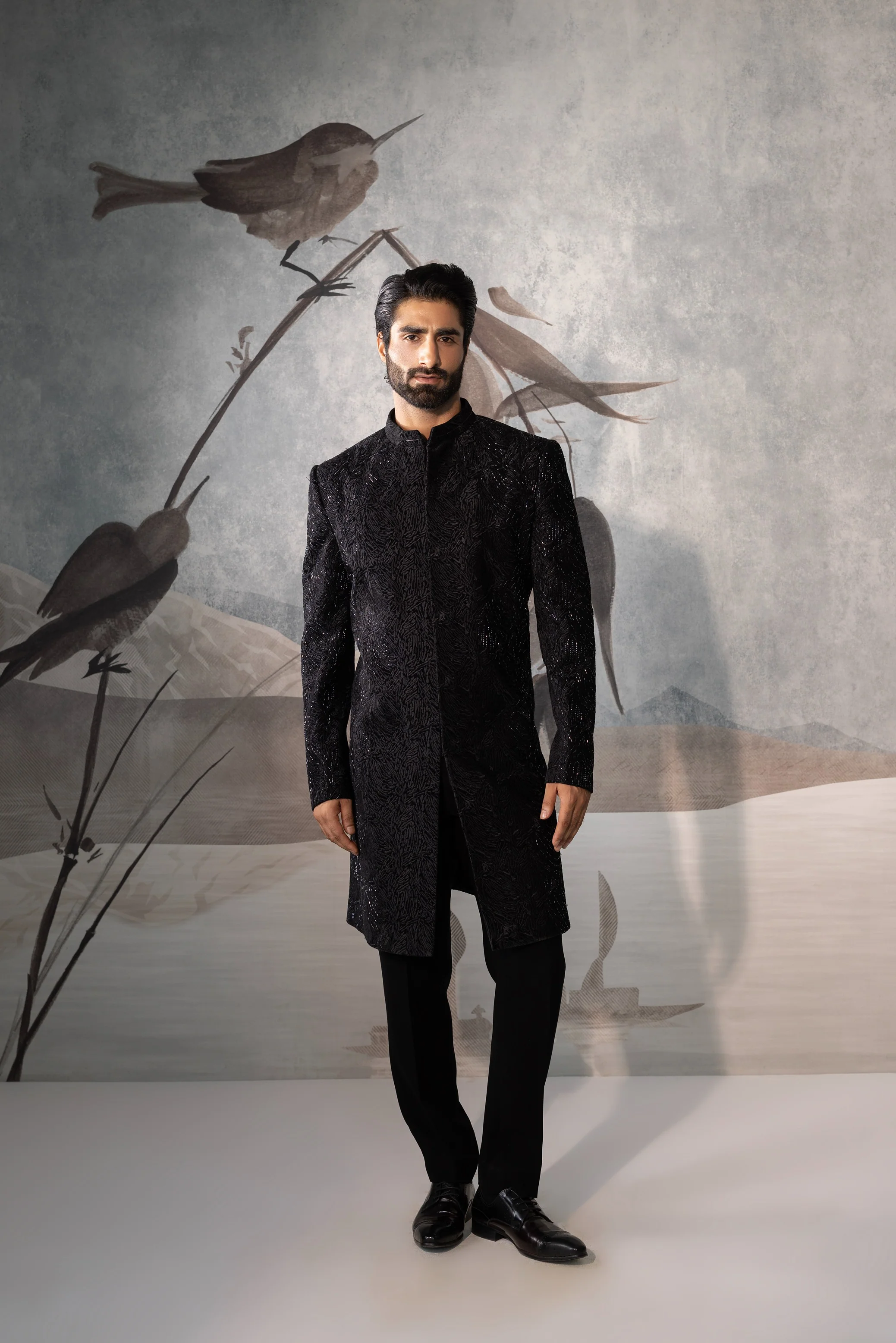BLACK INDO WESTERN WITH REACH DESIGN - Image 3
