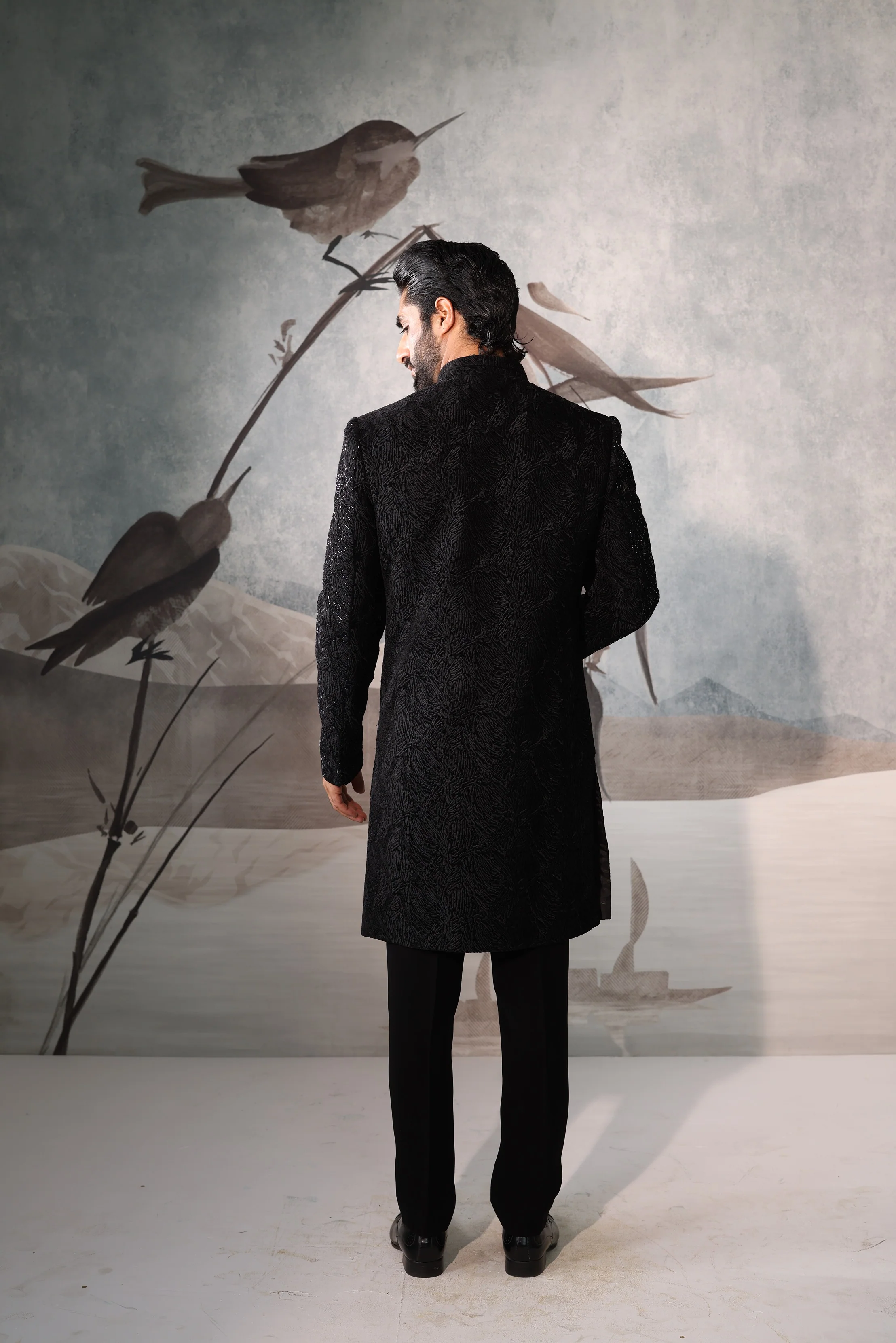 BLACK INDO WESTERN WITH REACH DESIGN - Image 4