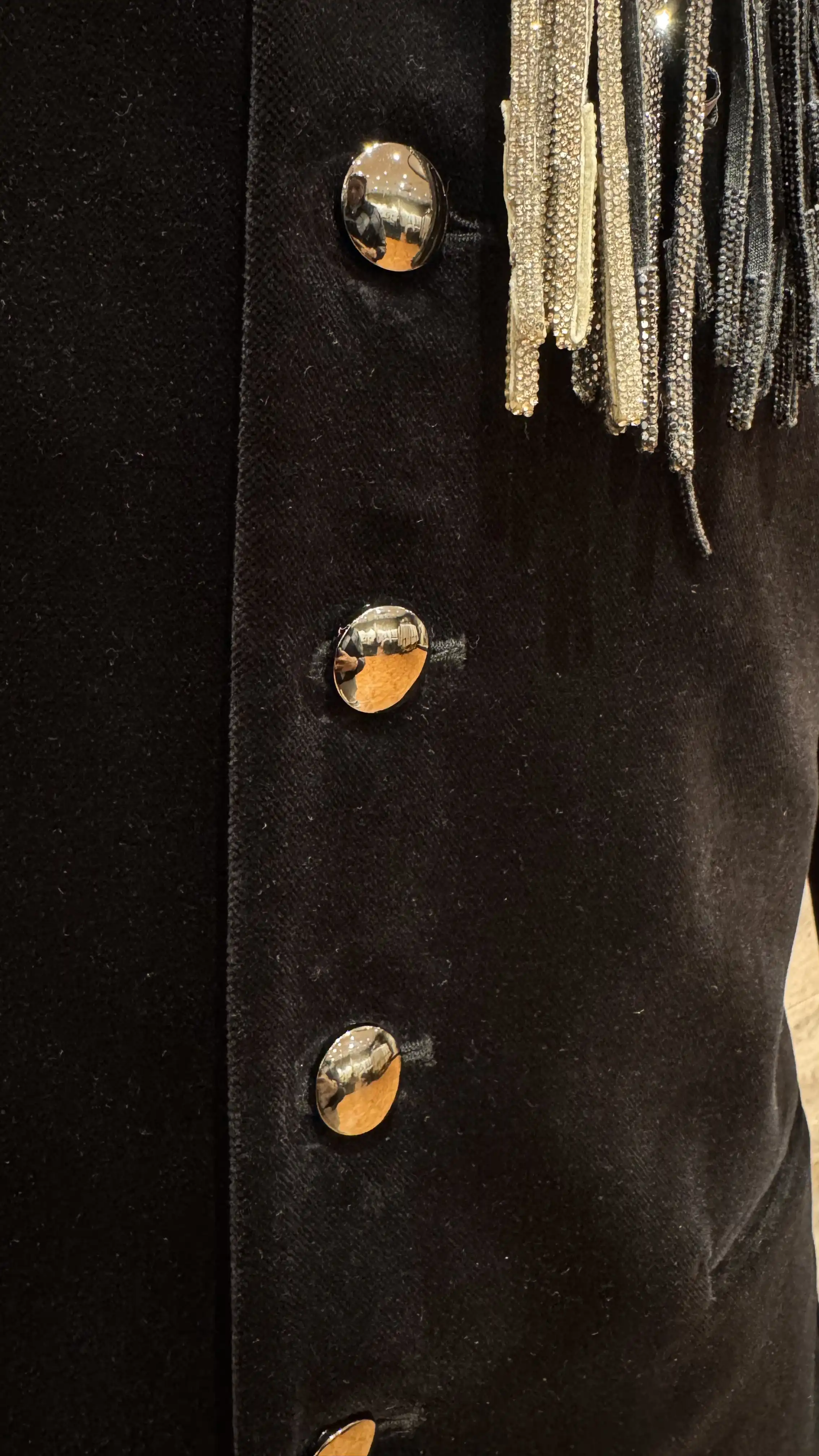 Black velvet collar work bandhgala - Image 3