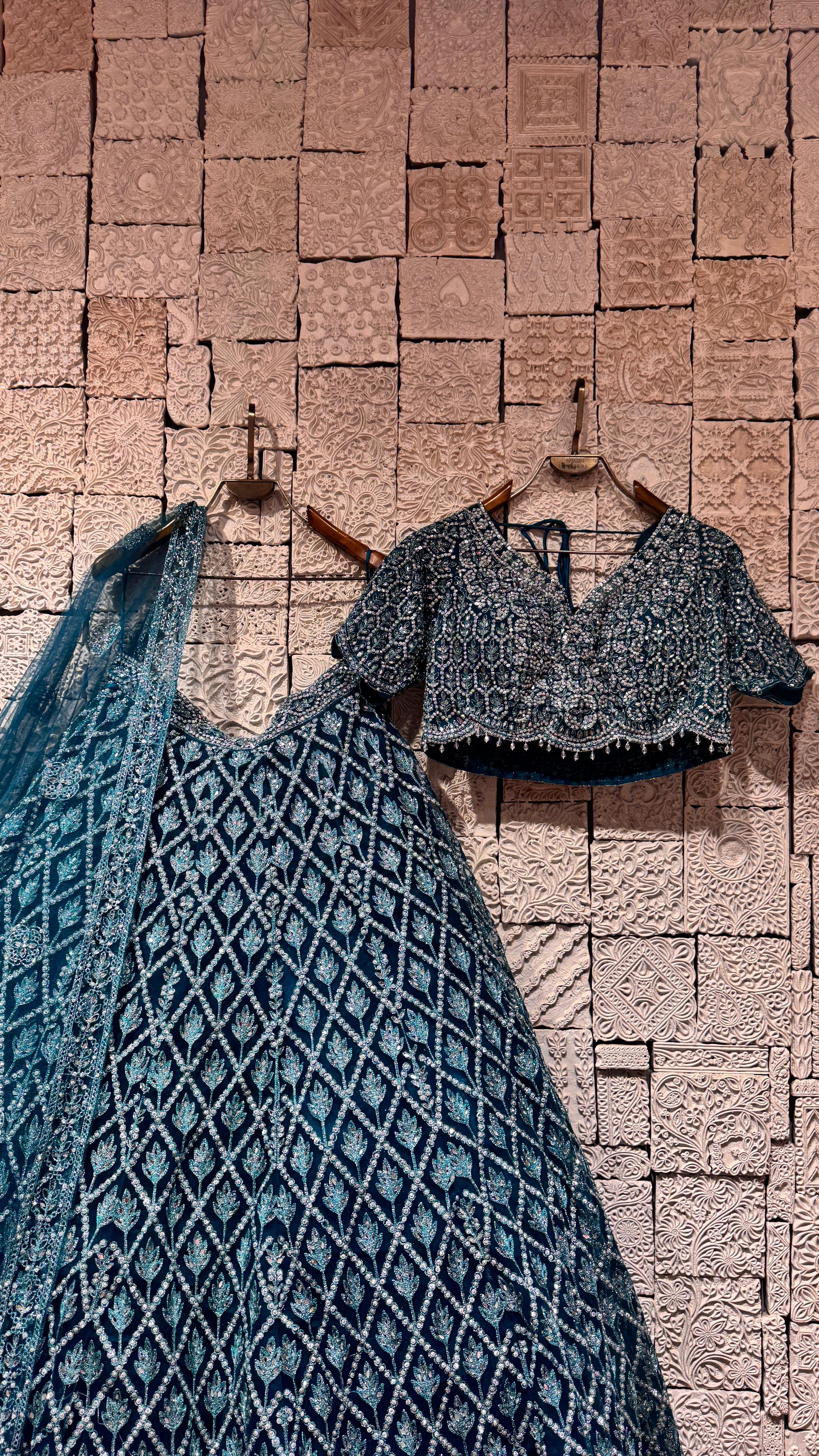 BLUE EMBELLISHED LEHENGA - Image 2