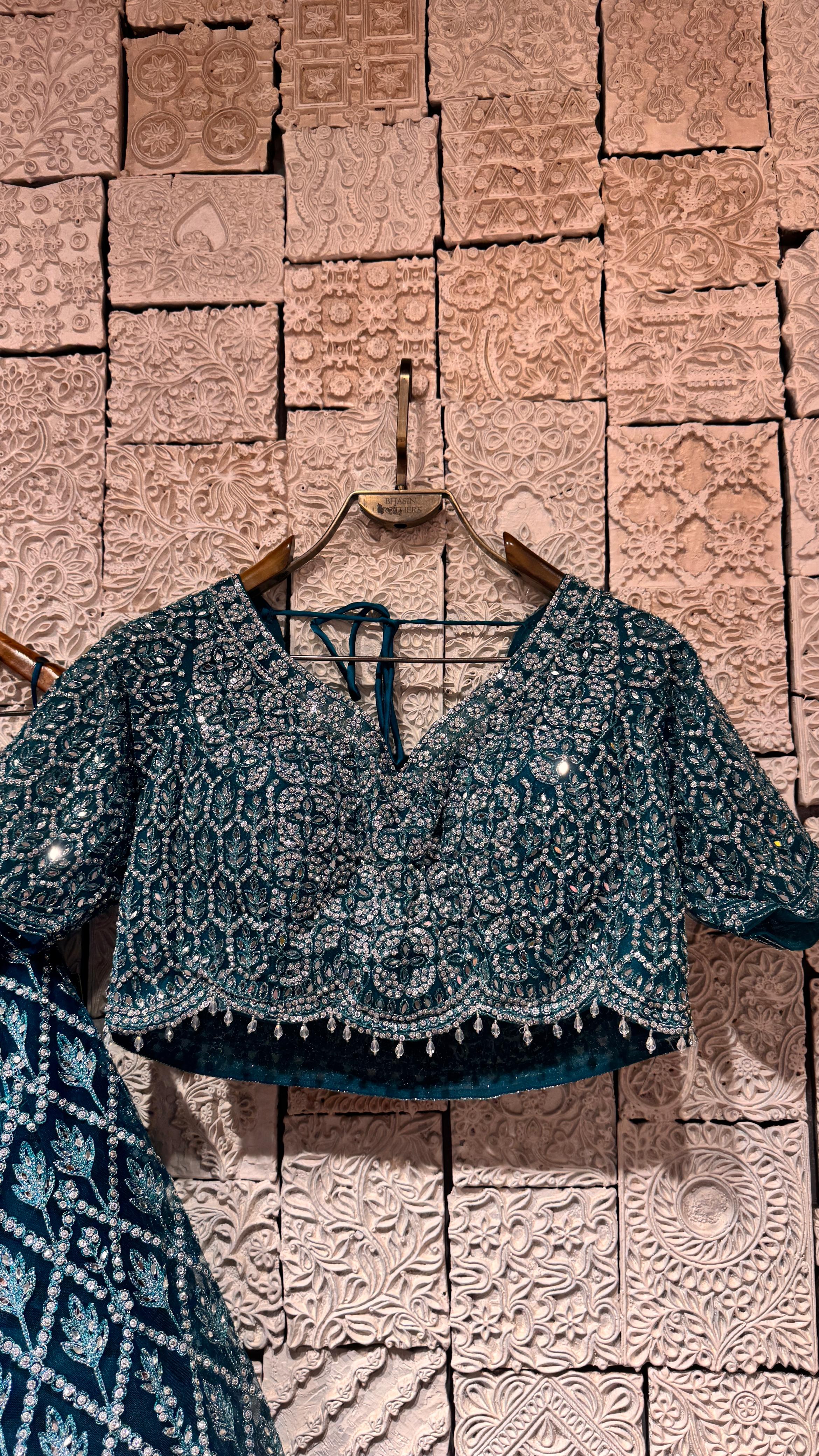 BLUE EMBELLISHED LEHENGA - Image 3