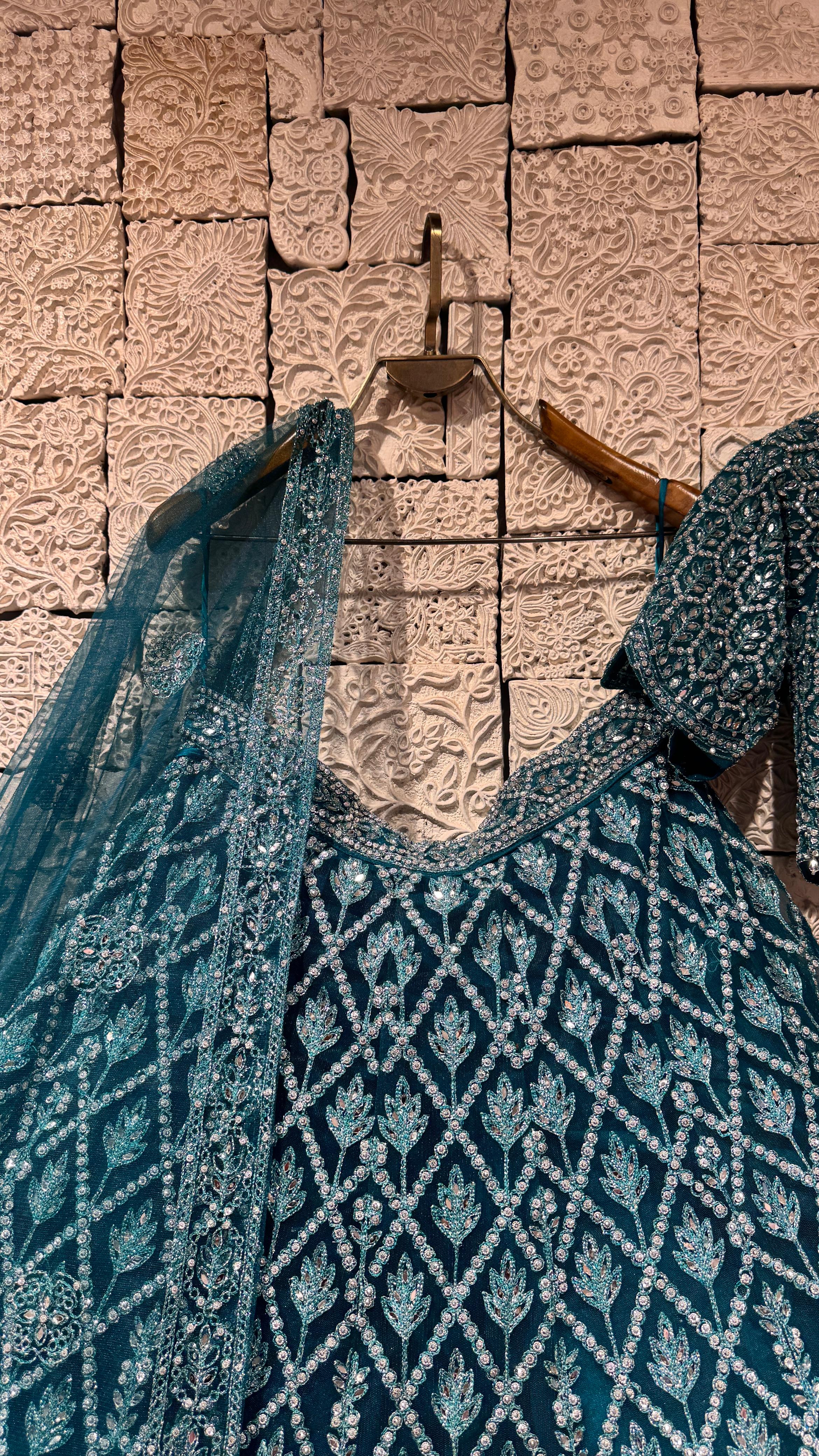 BLUE EMBELLISHED LEHENGA - Image 4
