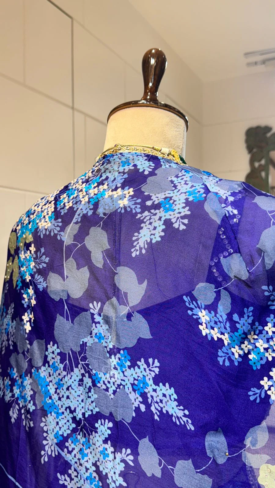 Midnight Bloom Blue Lehenga - Image 2