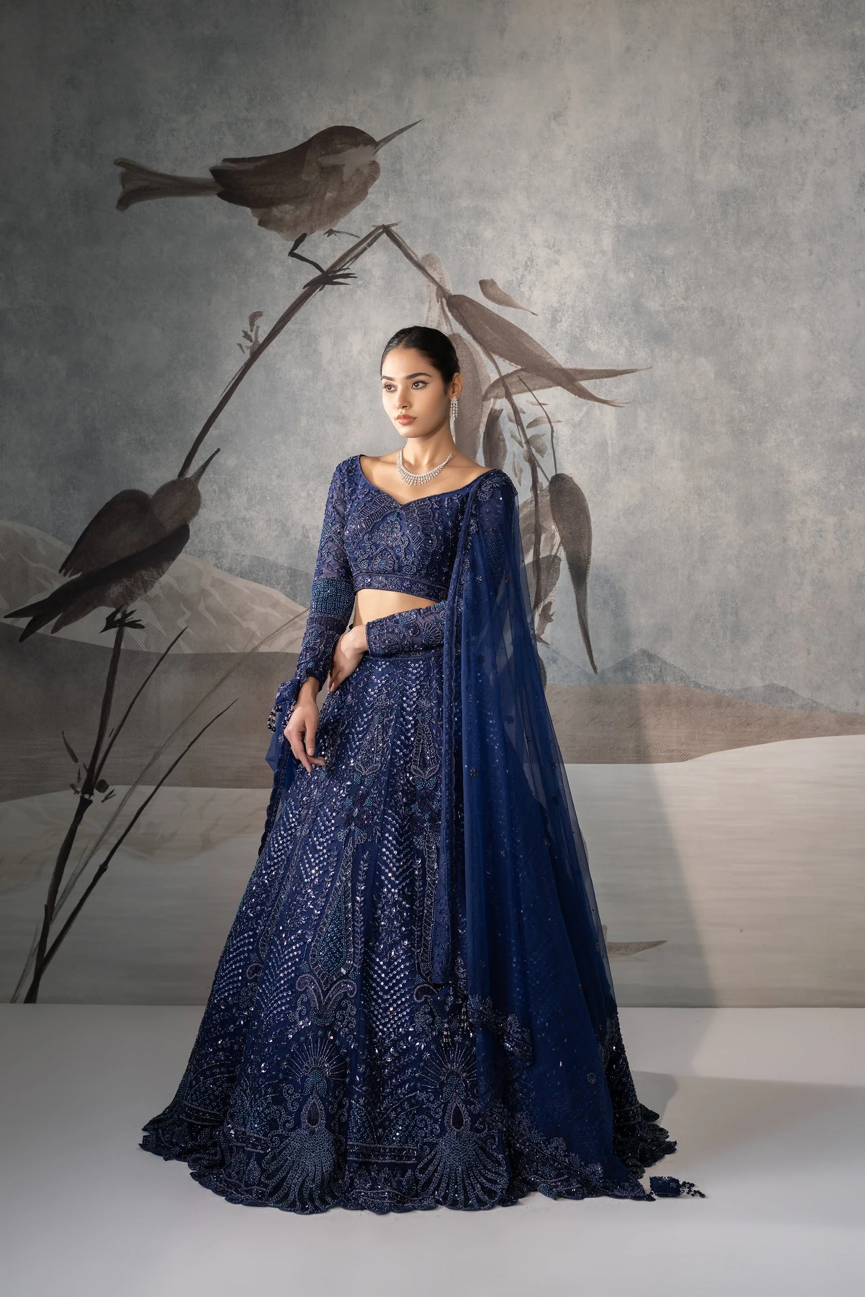 BLUE SEQUENCE EMBELLISHED LEHENGA - Image 2