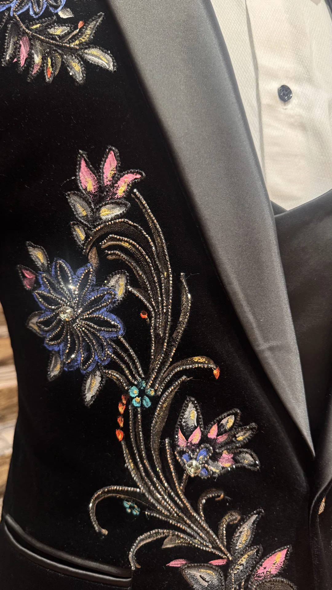 Blue Tuxedo with Floral Design - Image 3