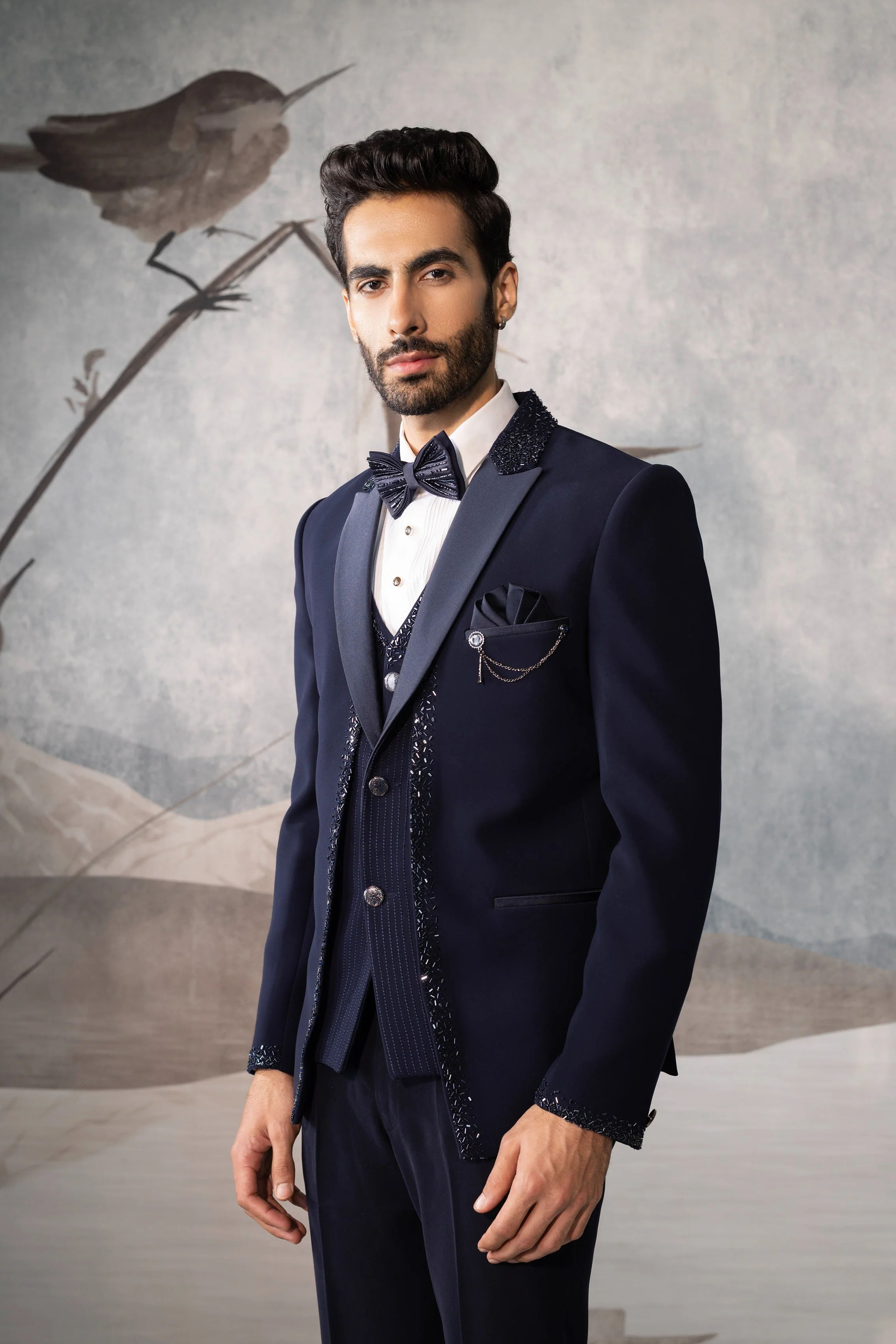 BLUE TUXEDO WITH THREAD DESIGN - Image 3