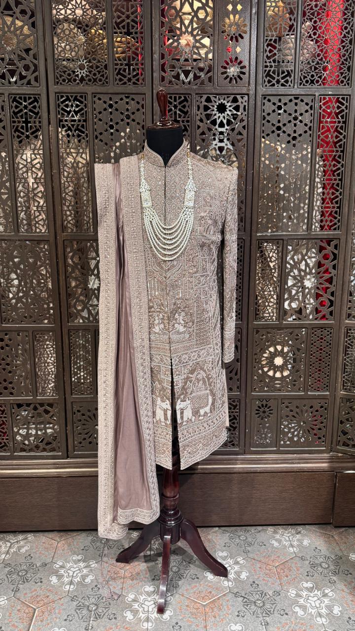 Elephant embroidered Sherwani - Image 3