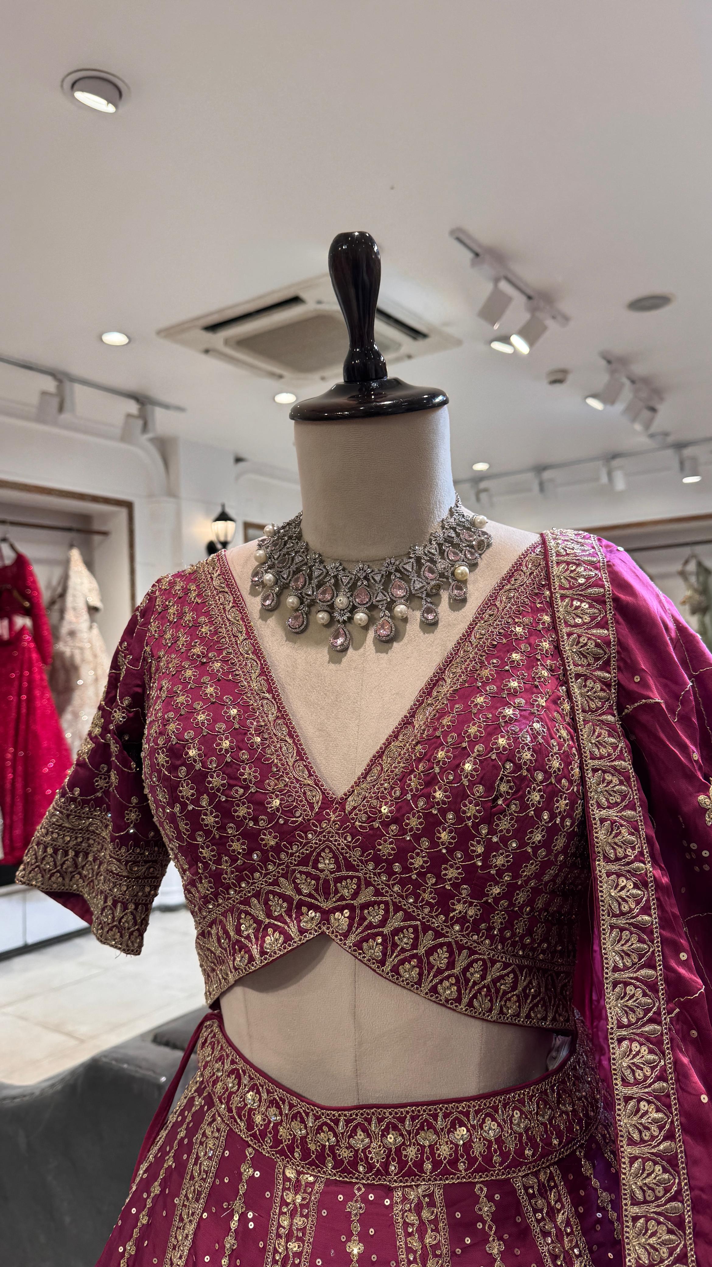 Falsa Silk lehenga with sequence and thread work - Image 2