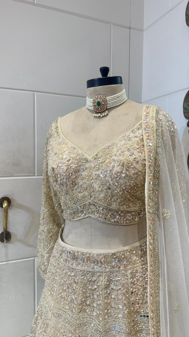 Gold Sequin Embellished Lehenga - Image 2