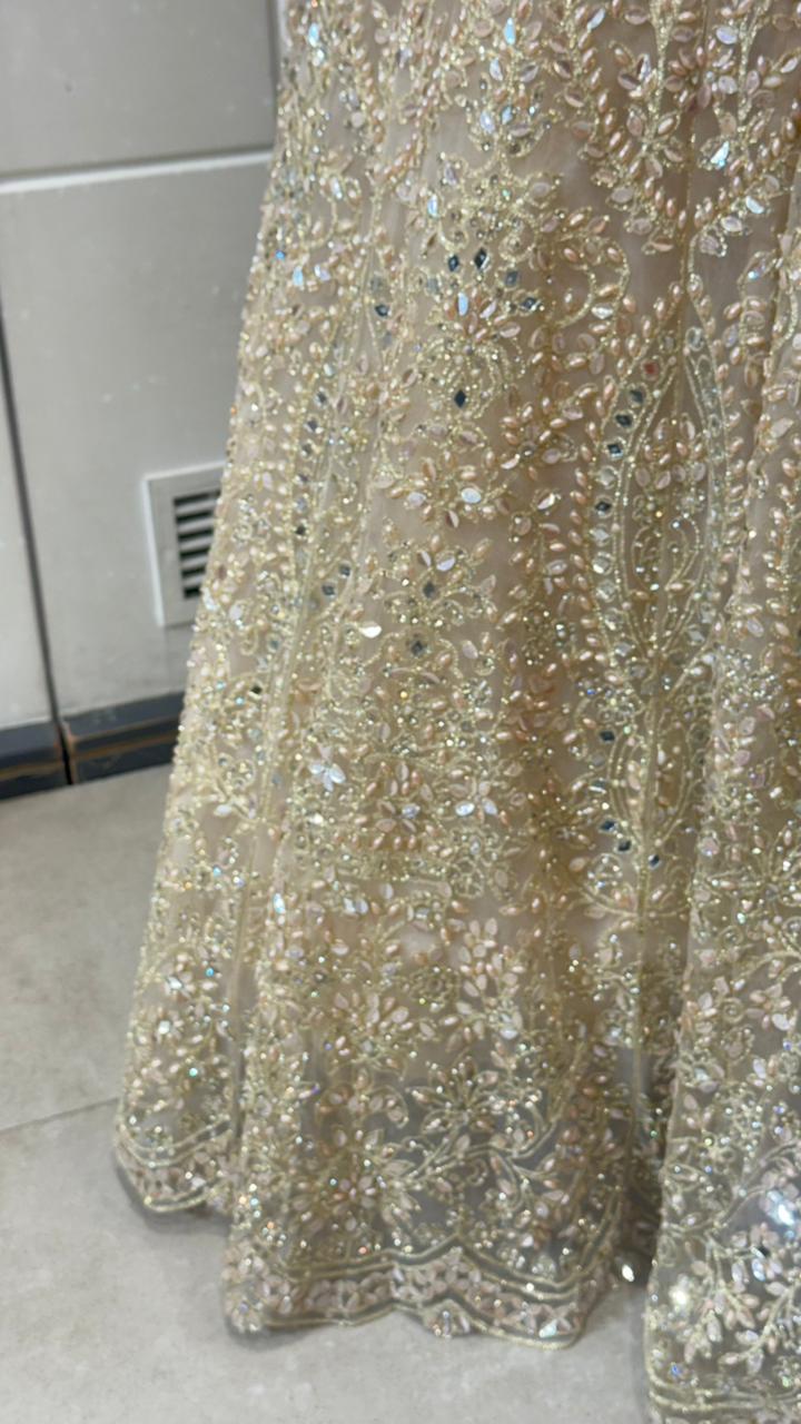 Gold Sequin Embellished Lehenga - Image 4