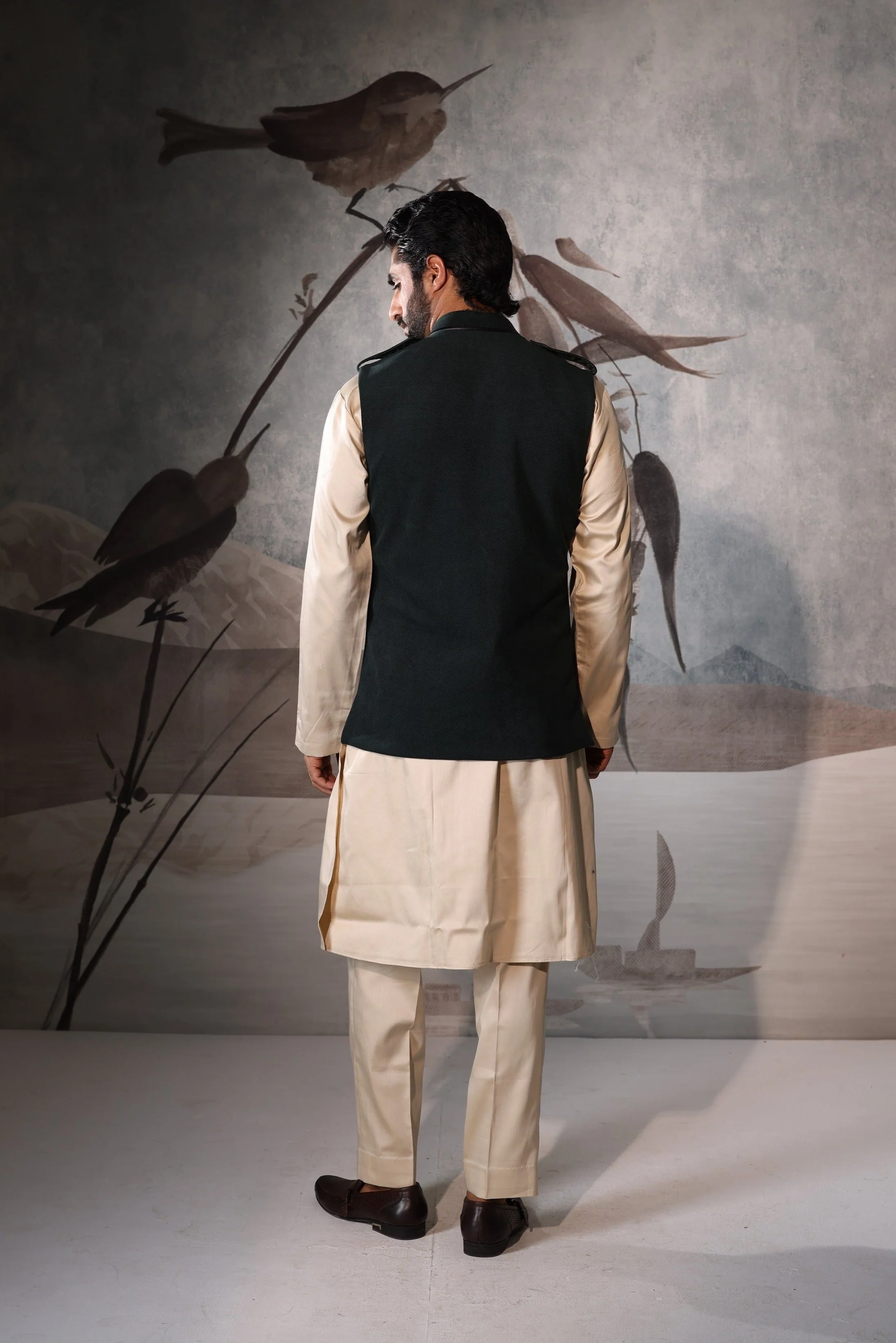 Green 4 pocket sadri set - Image 5
