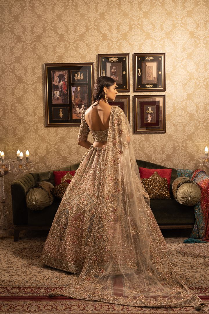 Grey Multicolour Bridal Lehenga - Image 2
