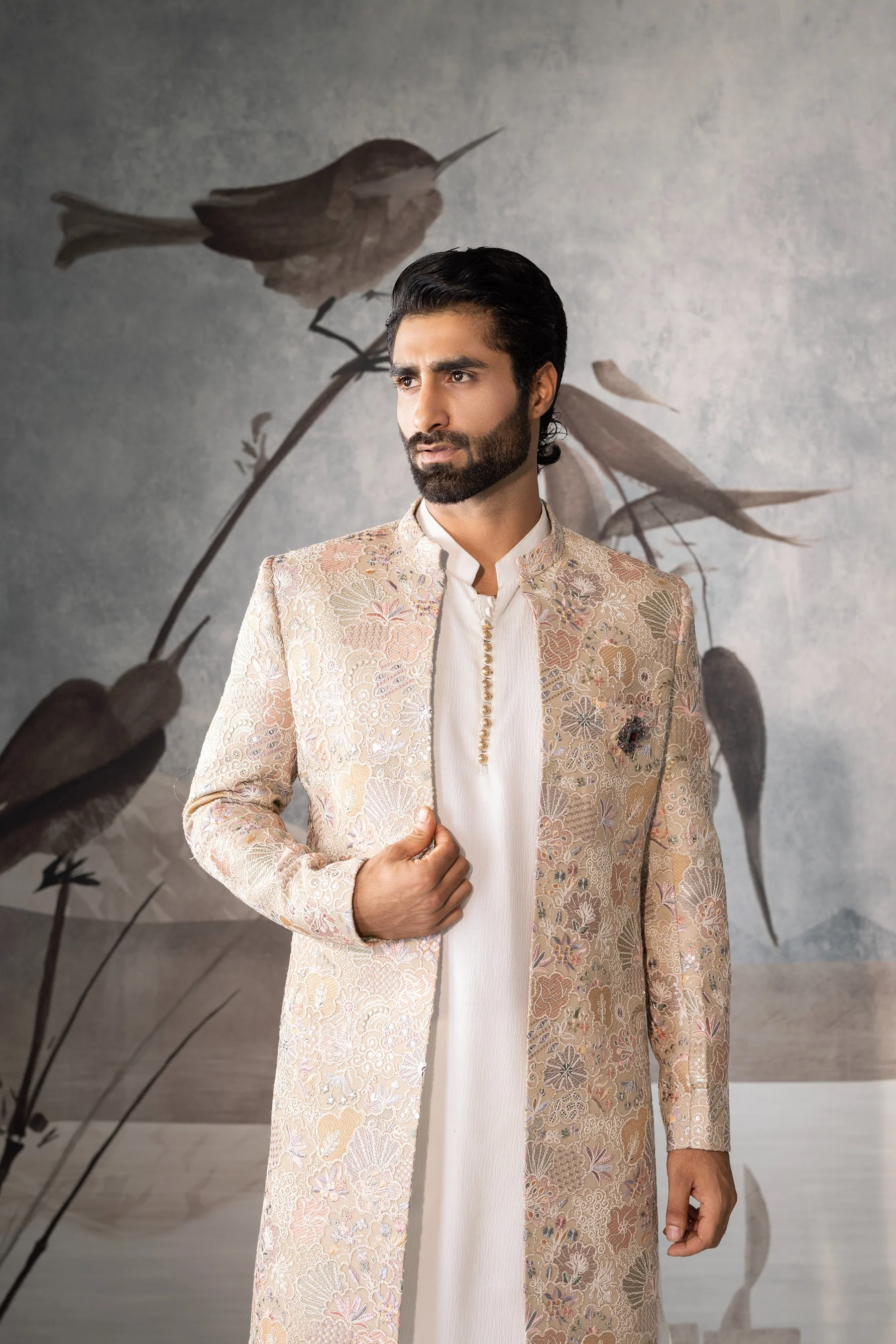Beign floral design indo-western for men