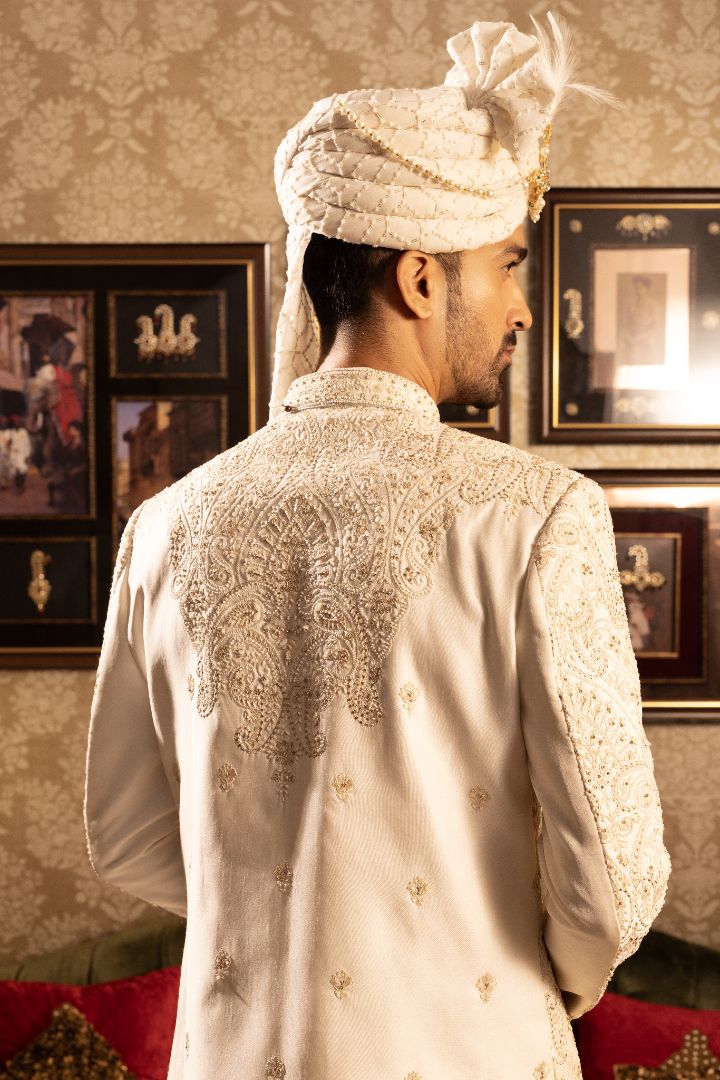 IVORY SHERWANI FOR MEN - Image 4
