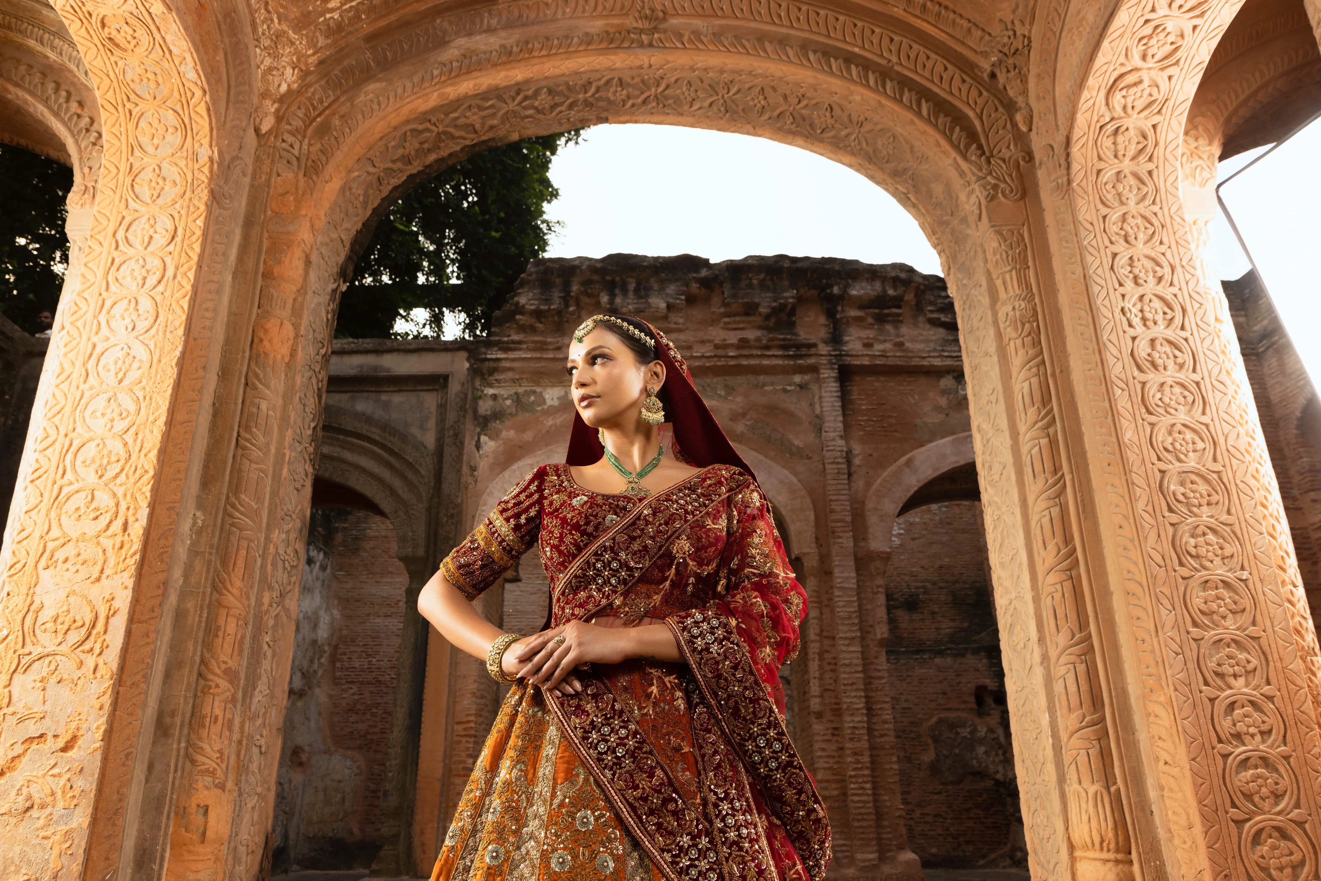 Legacy of Excellence Velvet Bridal Lehenga with Intricate Embroidery - Image 2