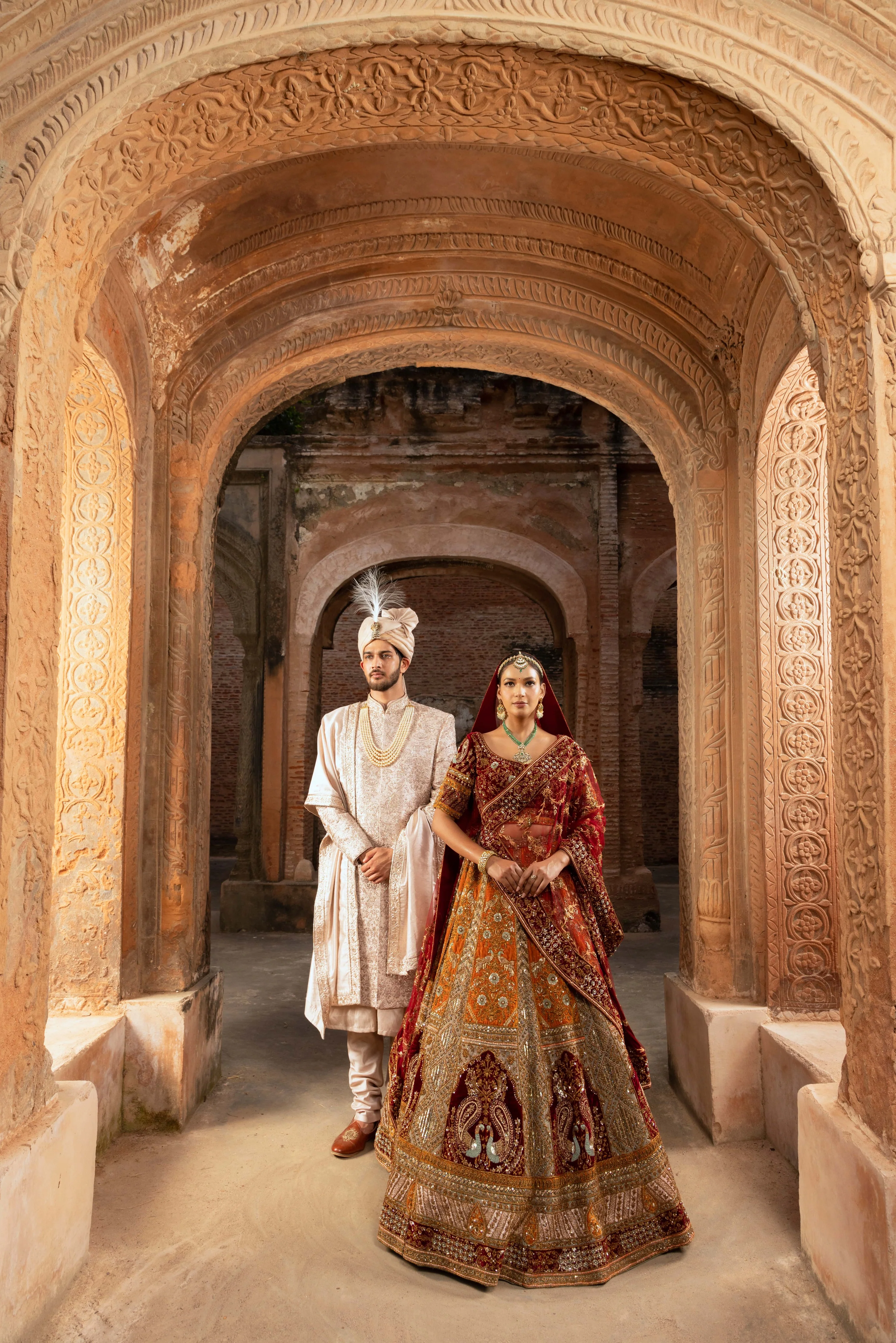 Legacy of Excellence Velvet Bridal Lehenga with Intricate Embroidery - Image 3