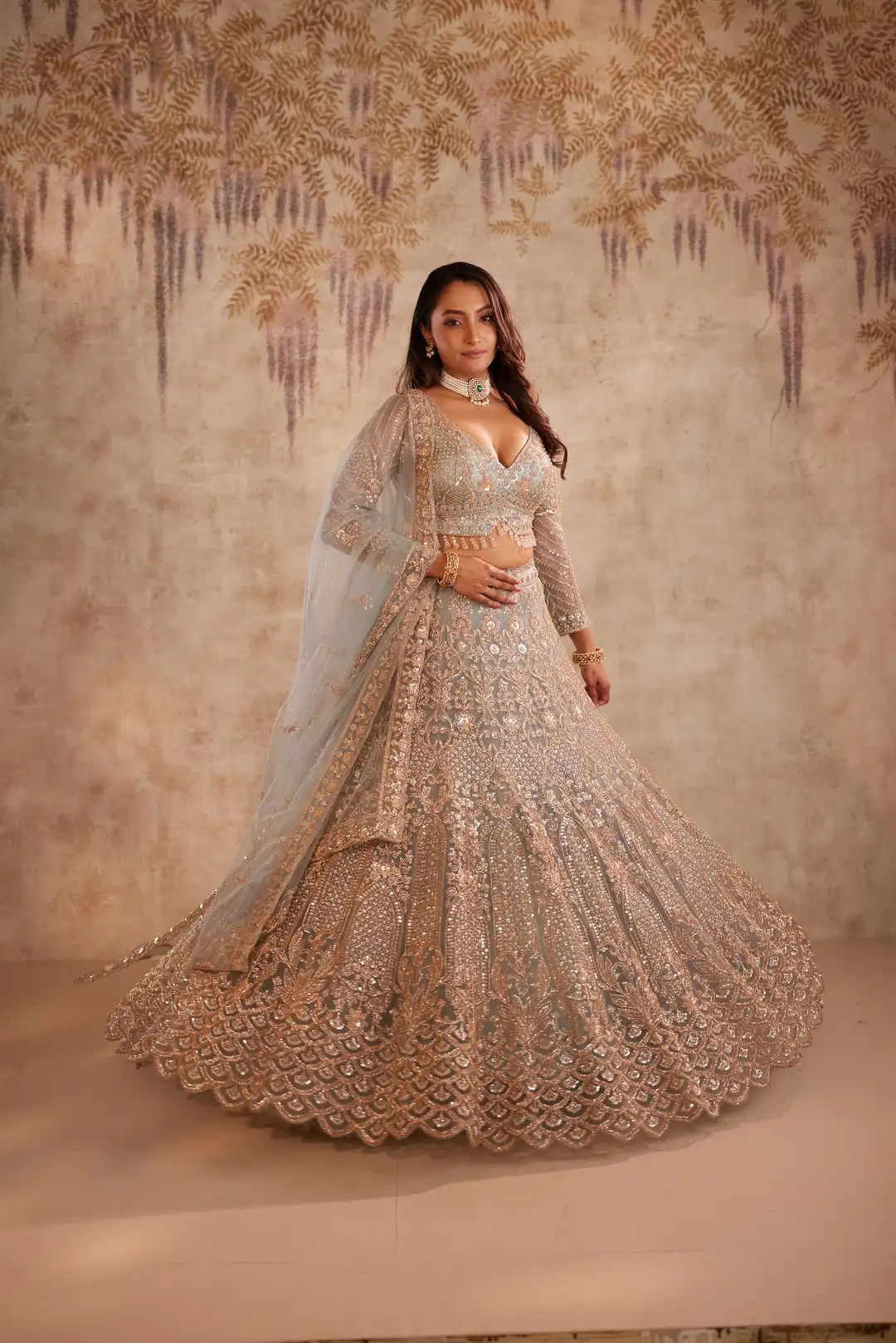 Light blue Net lehenga - Image 2