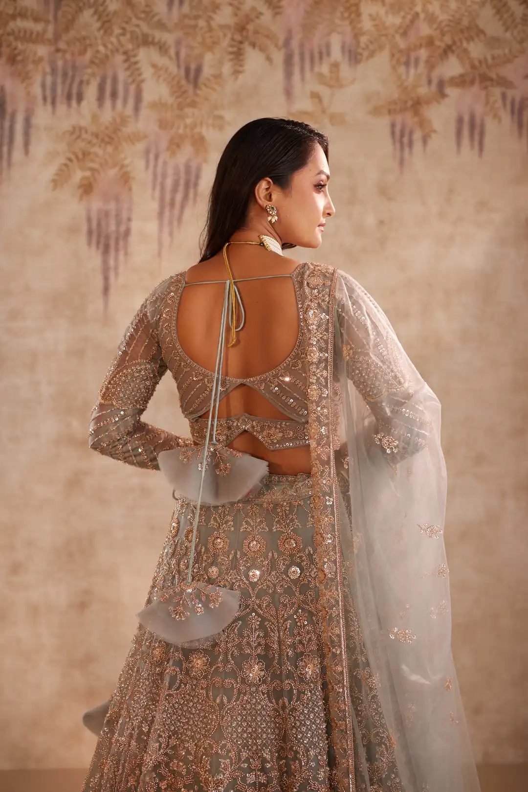 Light blue Net lehenga - Image 5