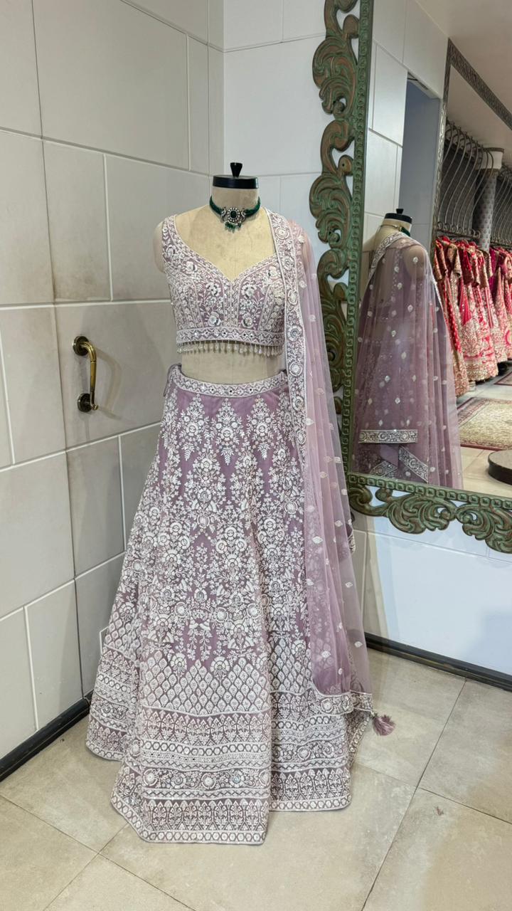 Lilac pearl lehenga - Image 4