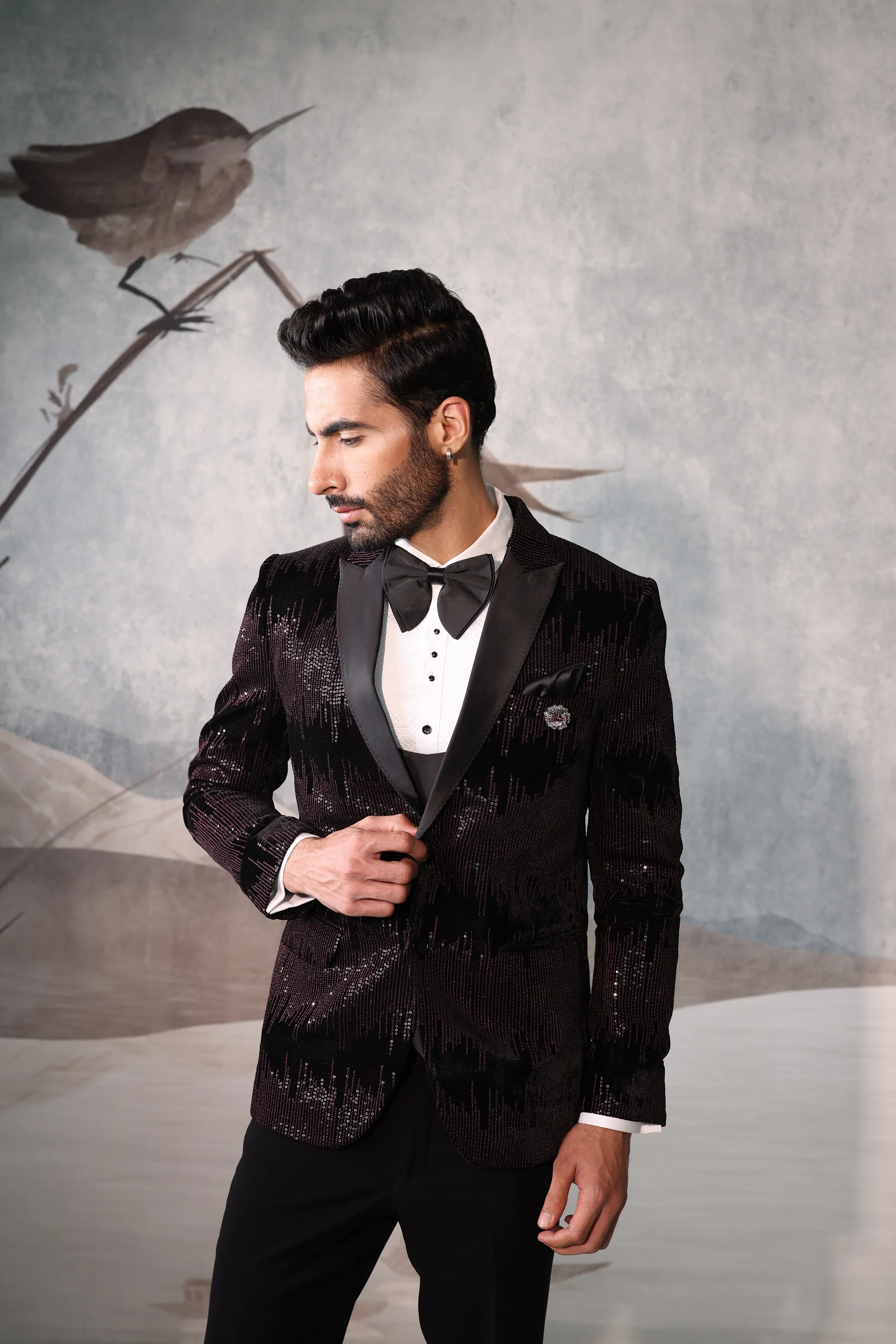 Men’s Wine Designer Tuxedo Suit - Image 2