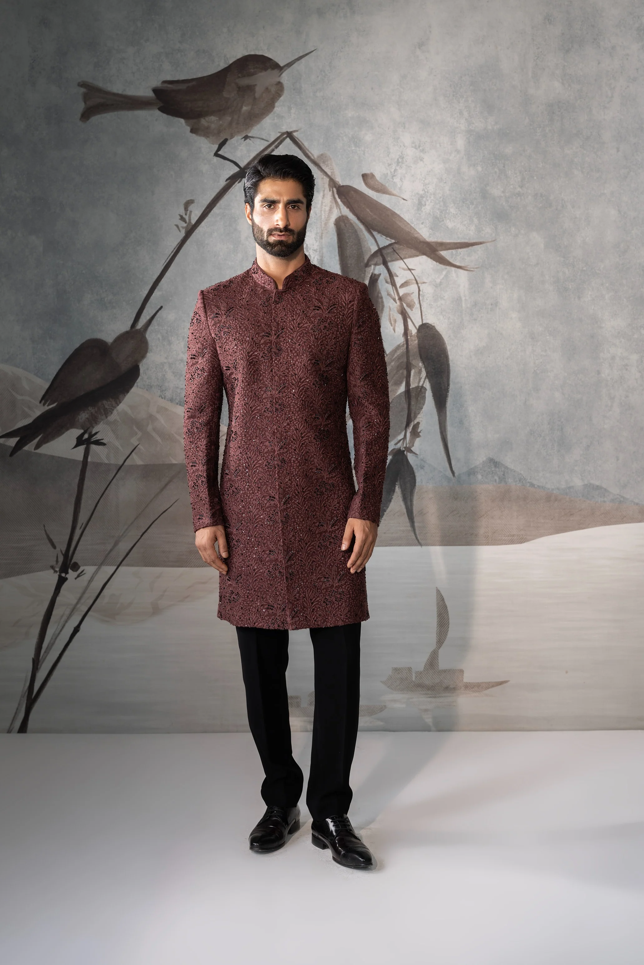 Men’s Rust Brown Indo Western