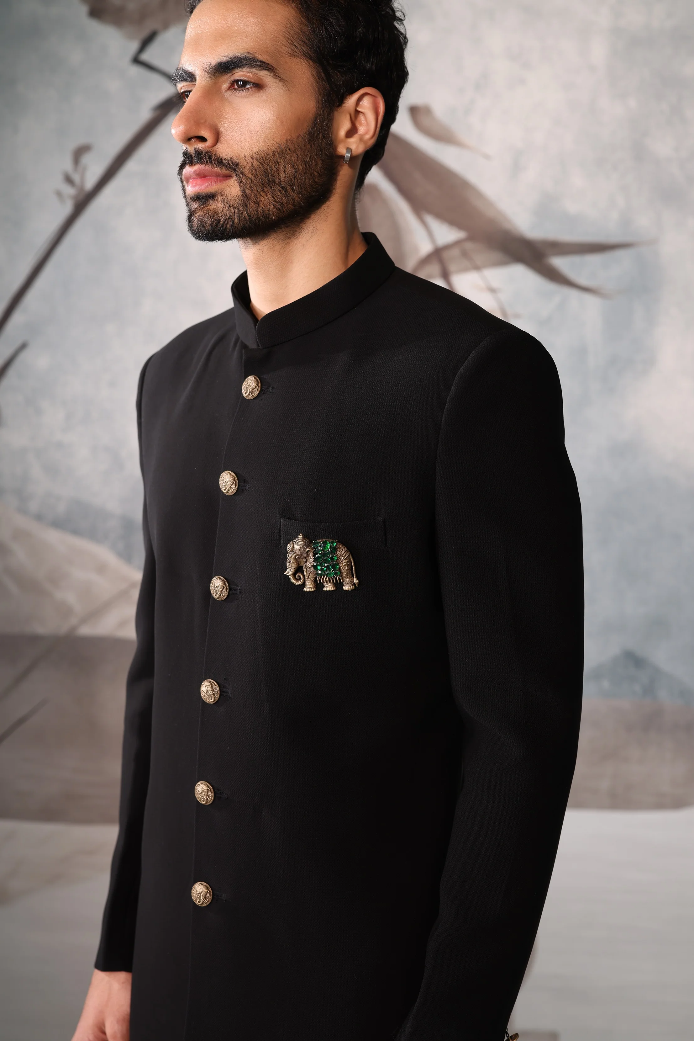 Men's Black Indo-western - Image 2