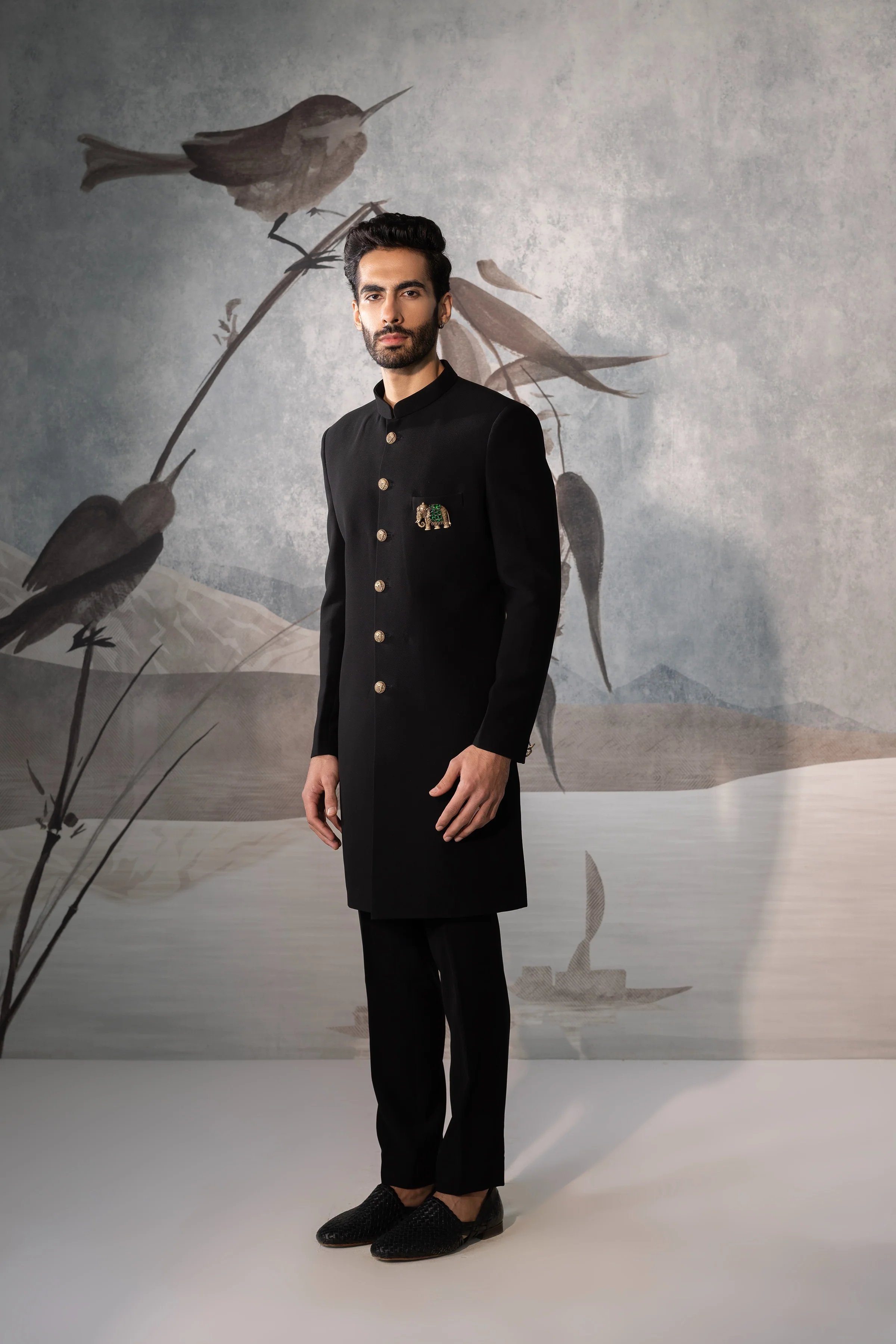 Men's Black Indo-western - Image 4