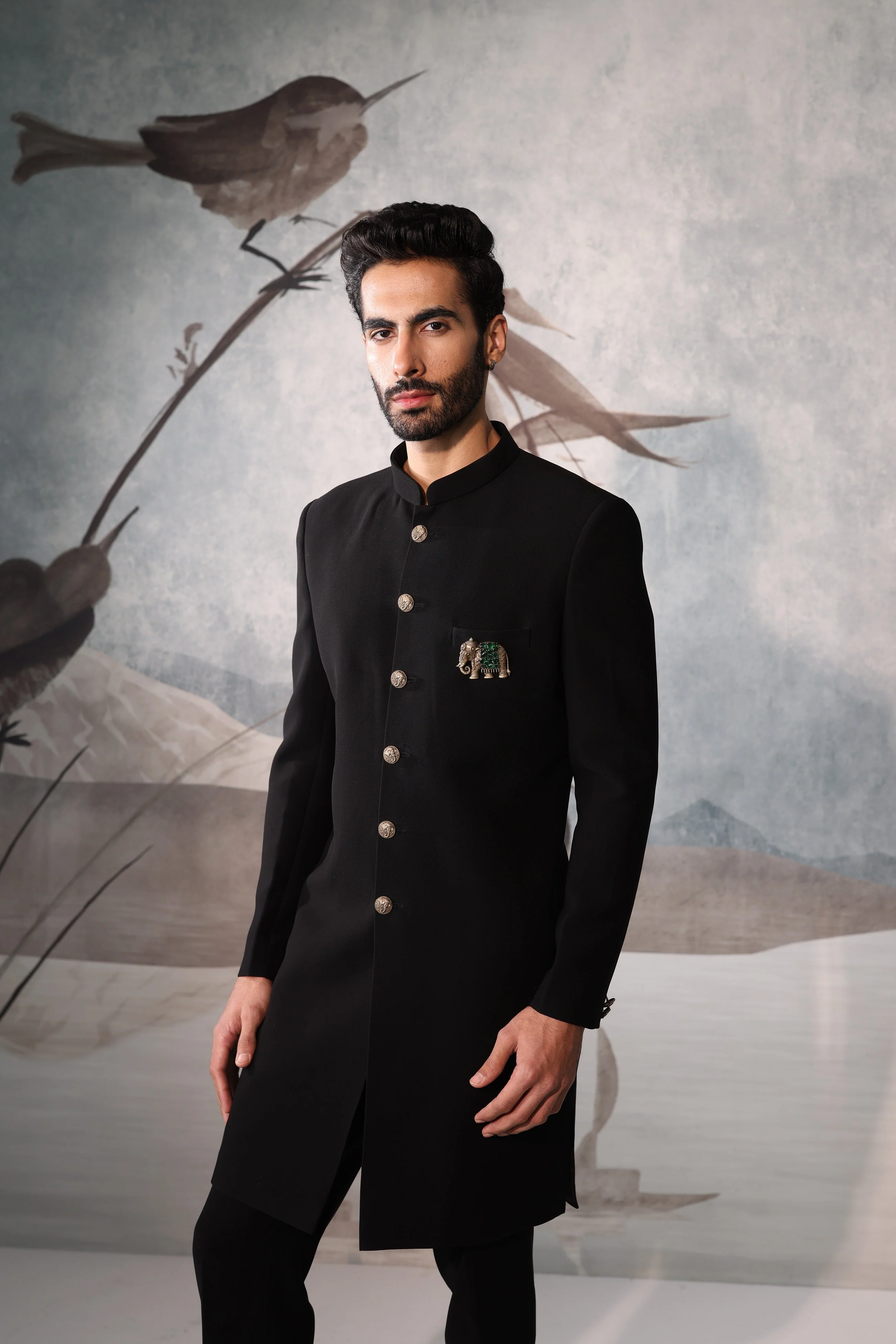 Men's Black Indo-western - Image 5
