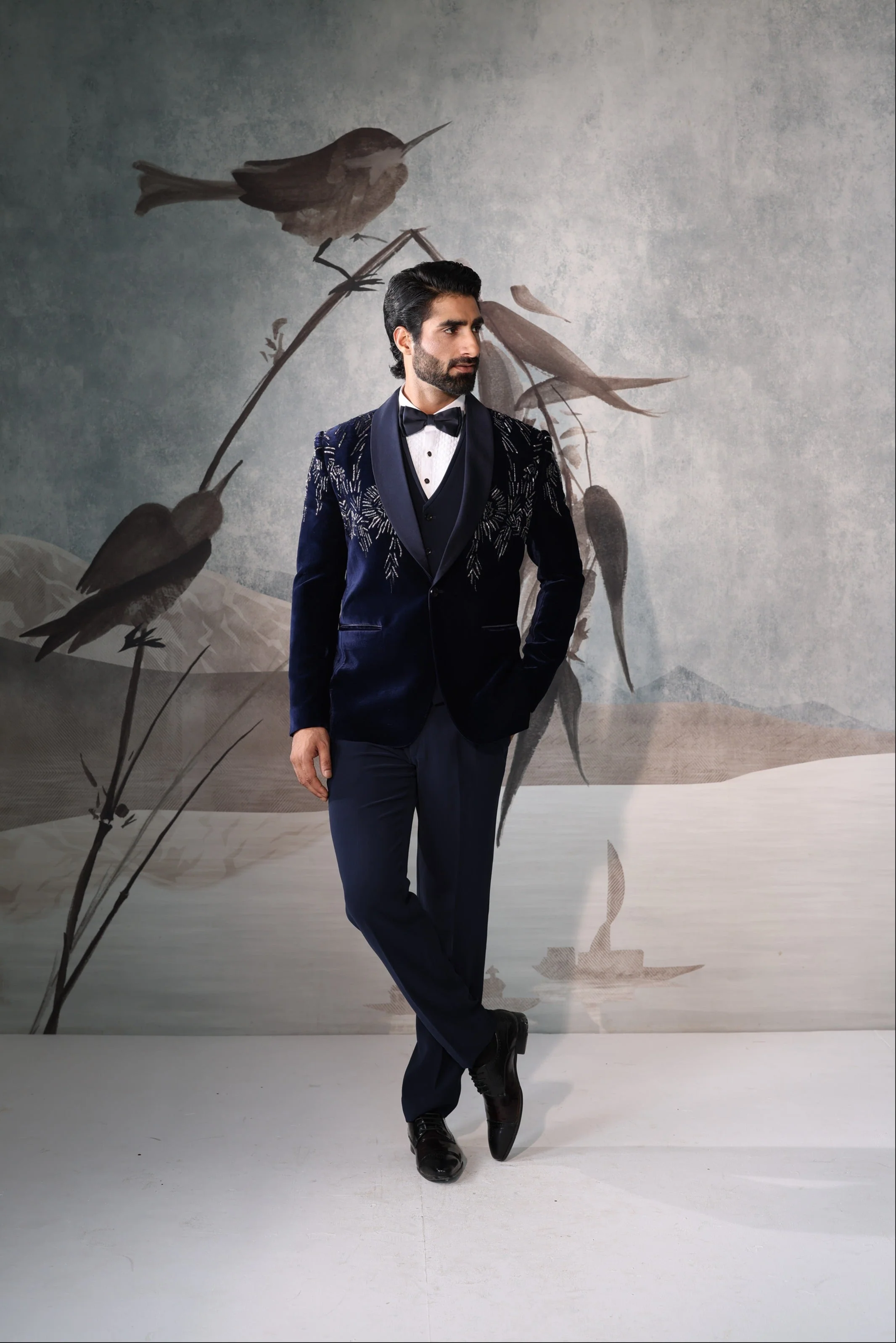 Men's Navy Blue Premium Tuxedo - Image 2