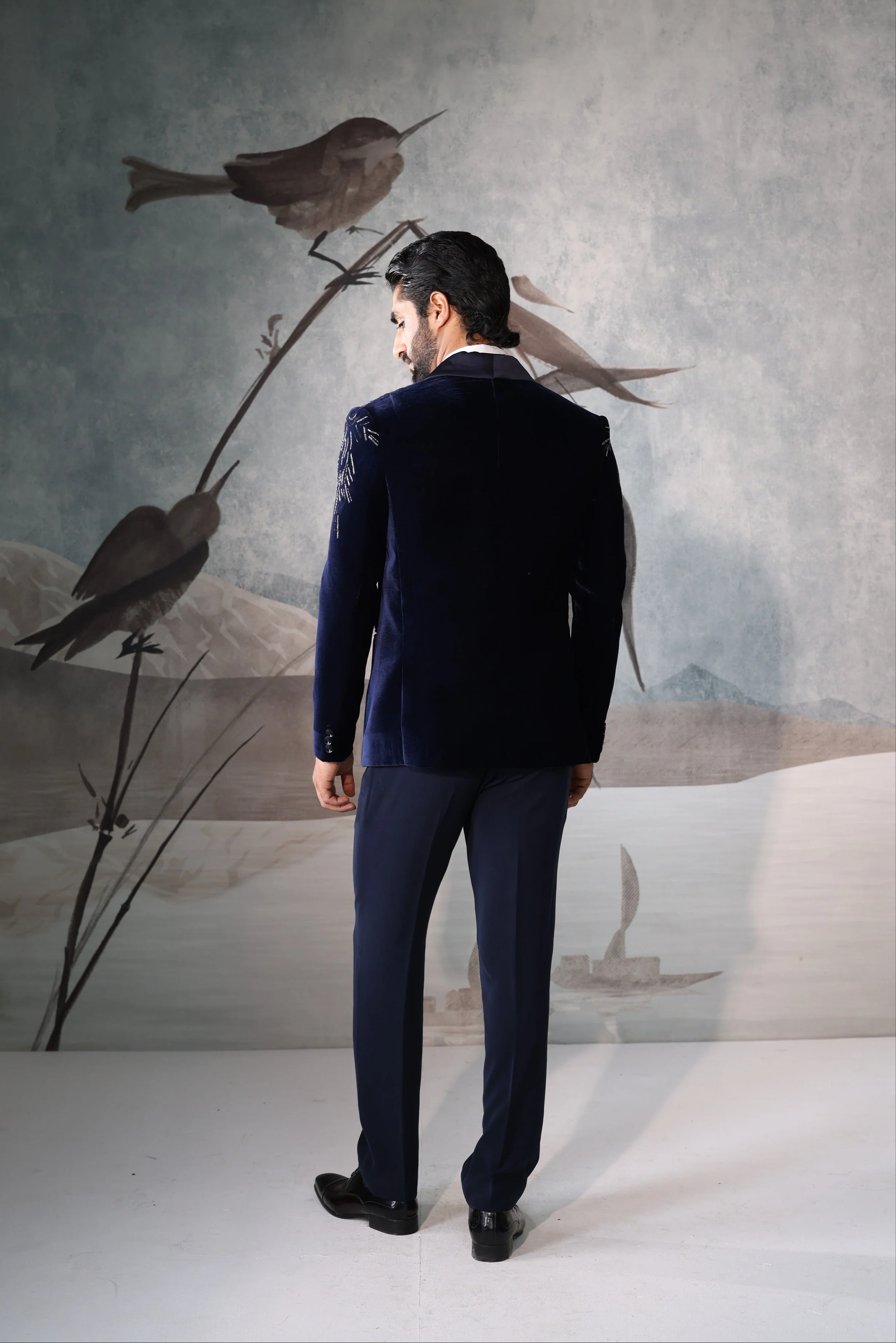 Men's Navy Blue Premium Tuxedo - Image 4
