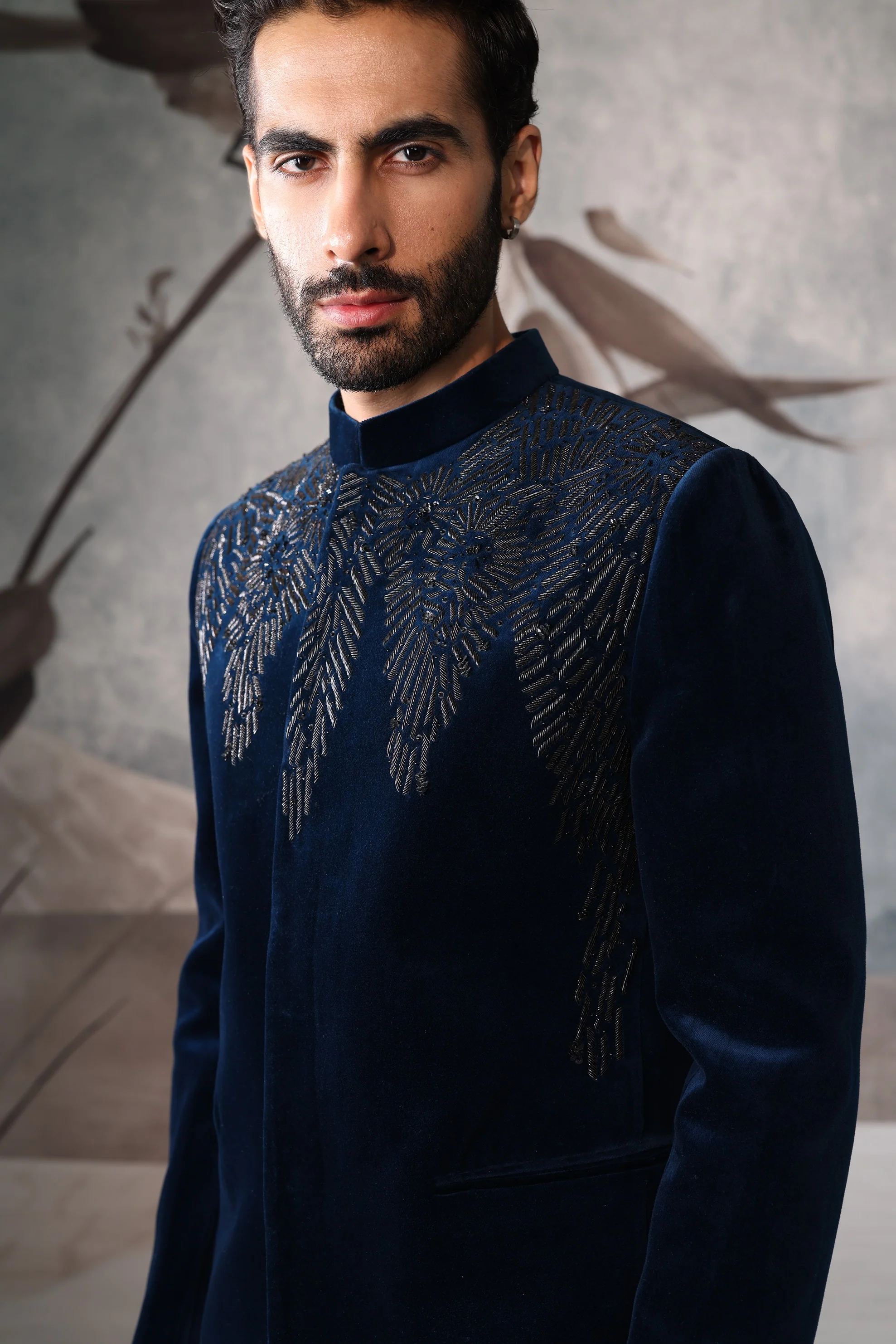 Men's Teel Blue Classic BANDGALA Suit - Image 4