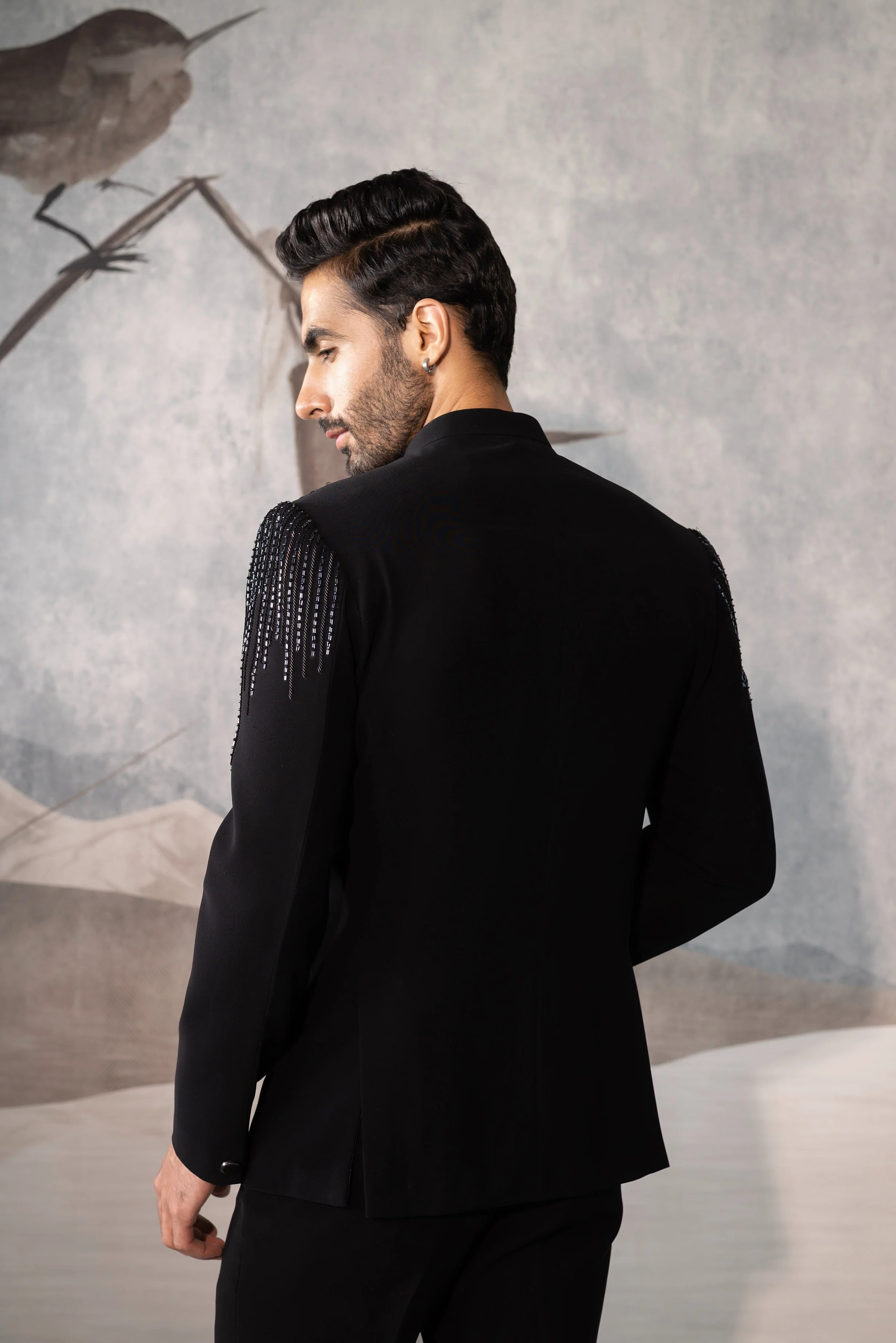 Men's sequined Embellished Bandhgala Jacket - Image 3