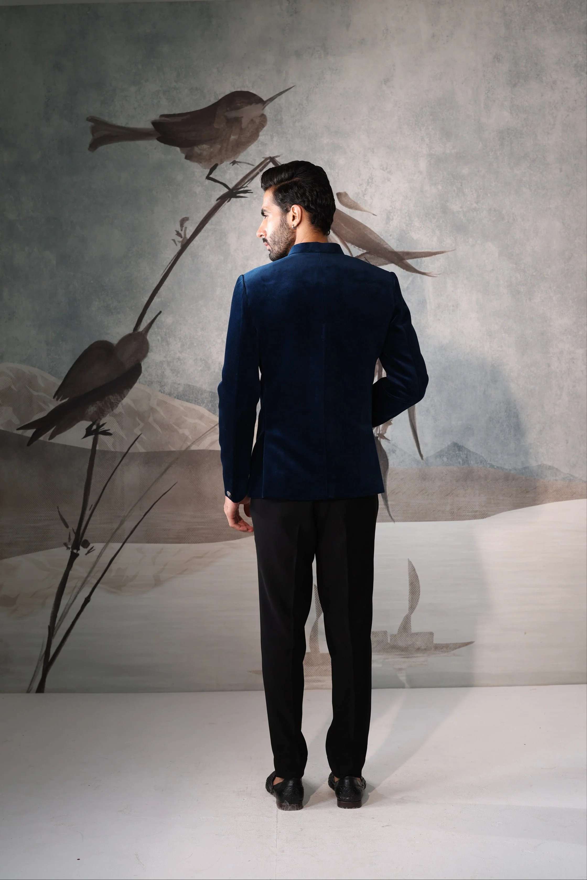 Men's Teel Blue Classic BANDGALA Suit - Image 5