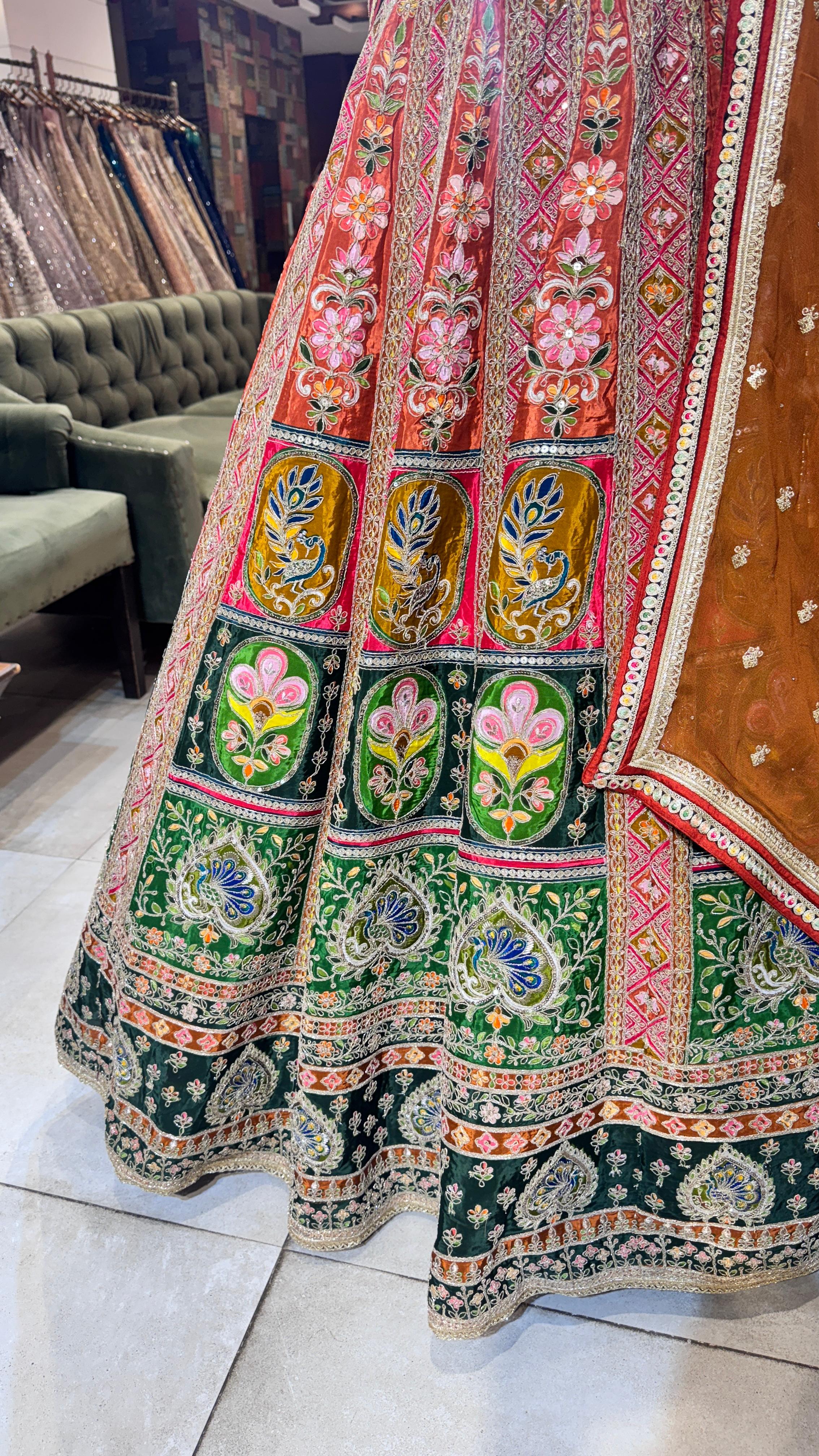 Multi color lehenga with beadwork - Image 2