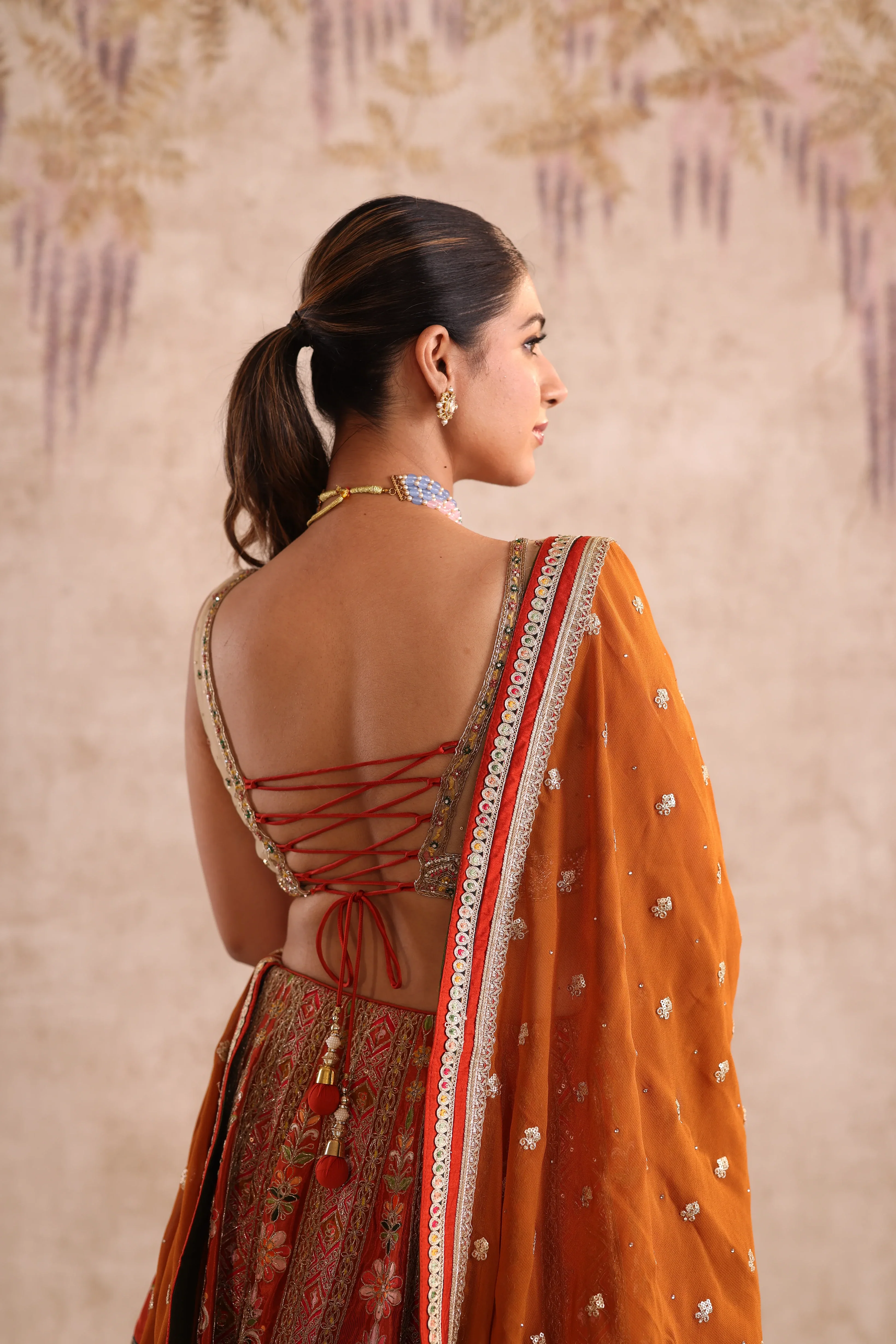 Multi-Colored Embroidered Party Wear Lehenga - Image 5