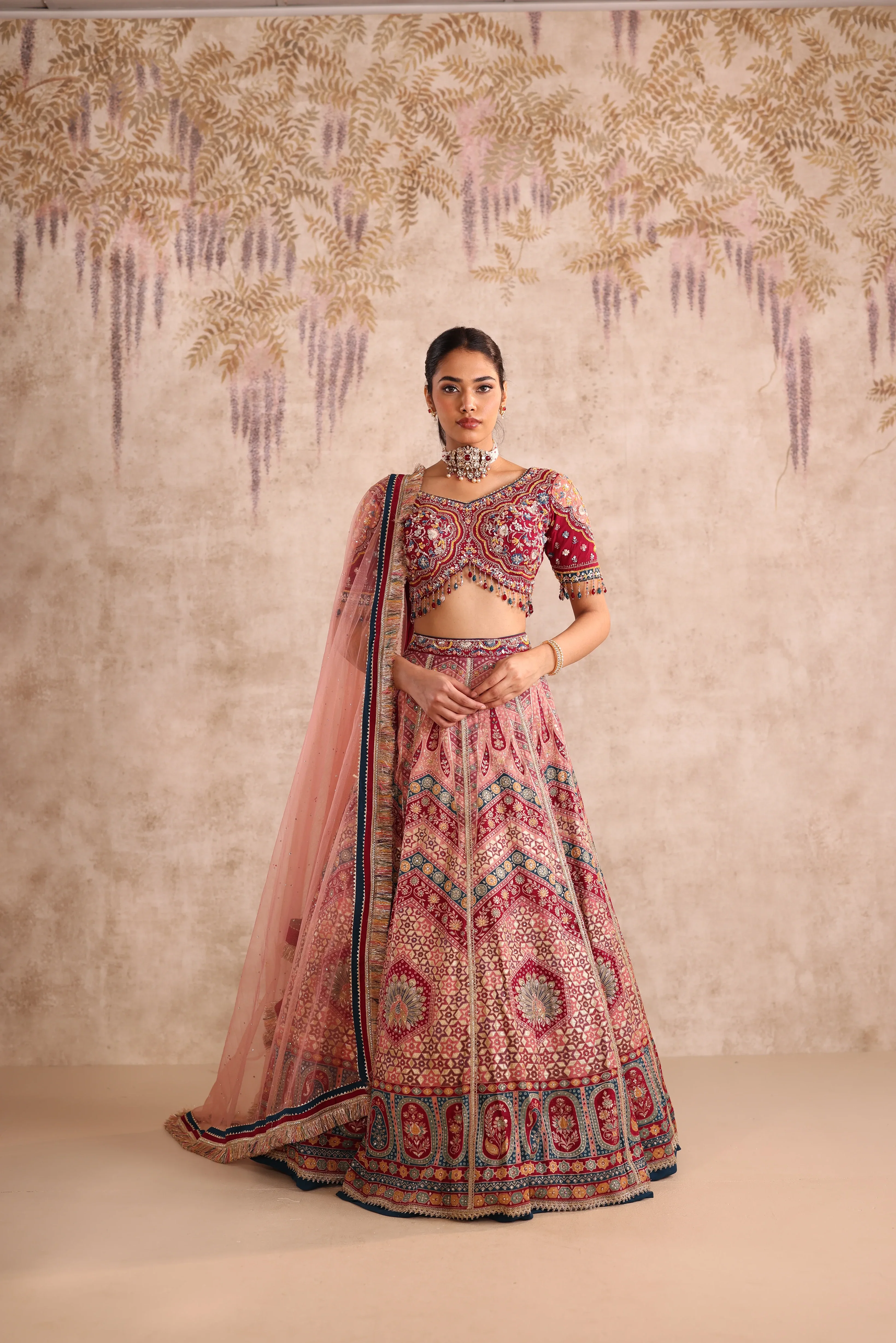 Multi-Colored Traditional Embroidered Party Wear Lehenga - Image 2