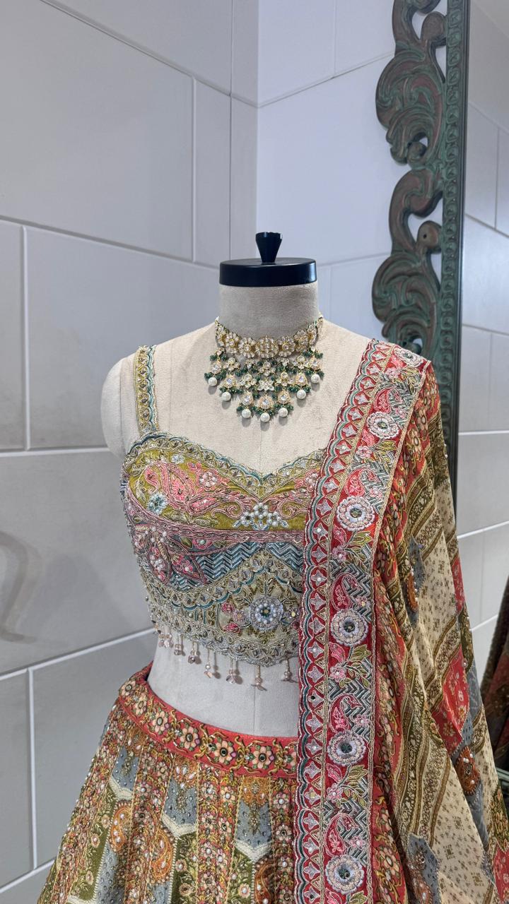 Multicolour lehenga - Image 2