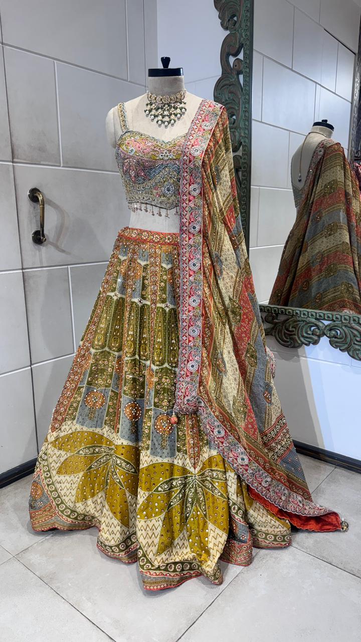Multicolour lehenga - Image 3