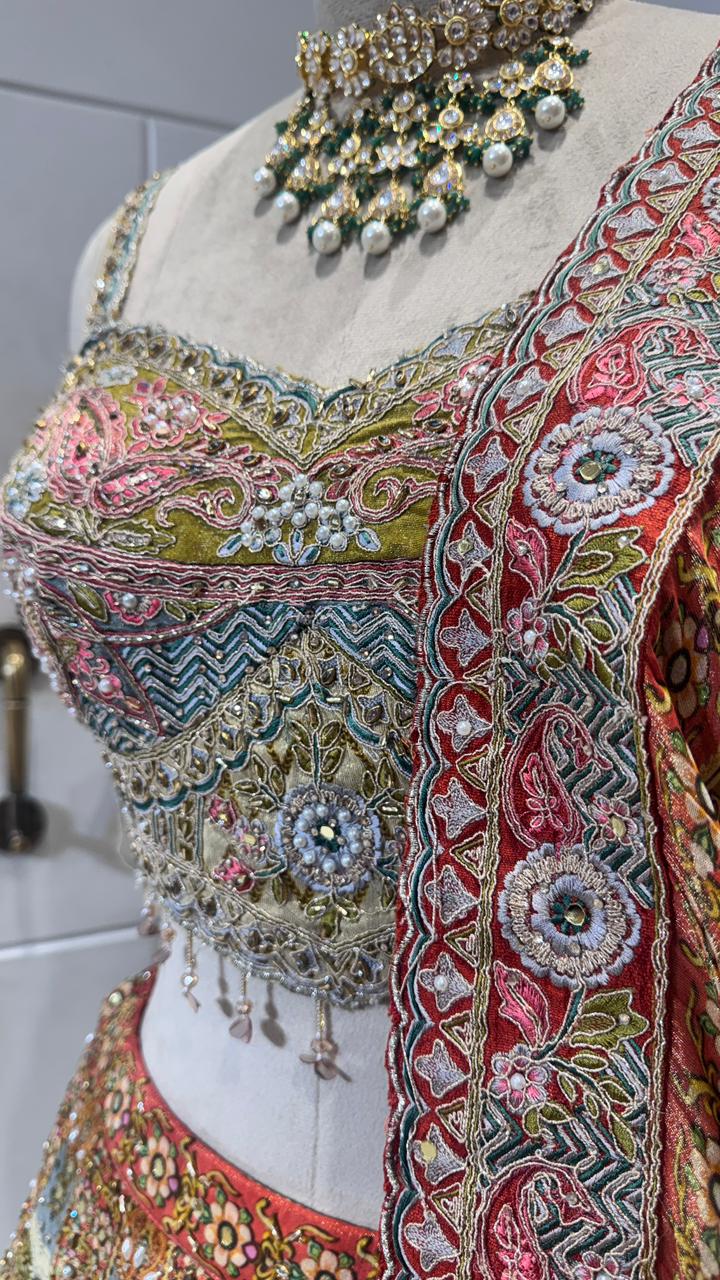 Multicolour lehenga - Image 4
