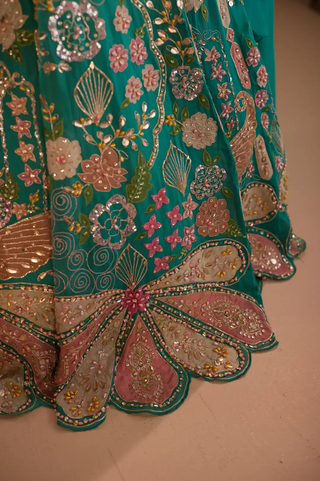 Mystic teal lehenga set - Image 3