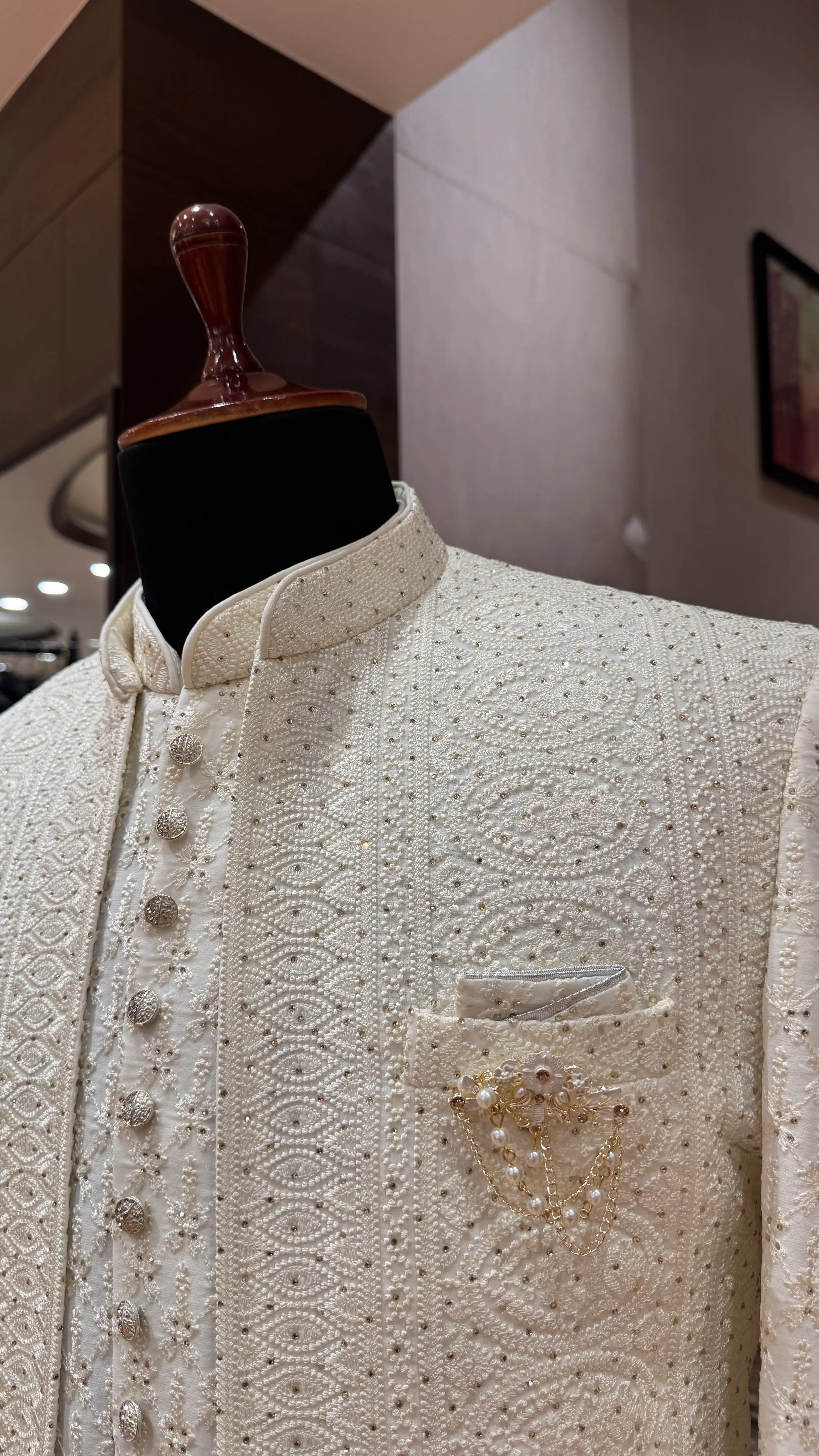 Off white jacket style bandhgala - Image 2