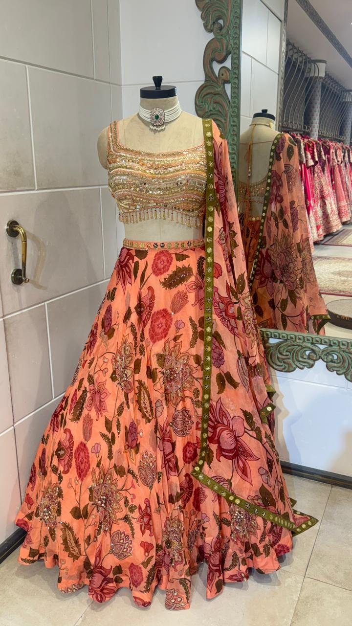 Peach and green floral - Image 3